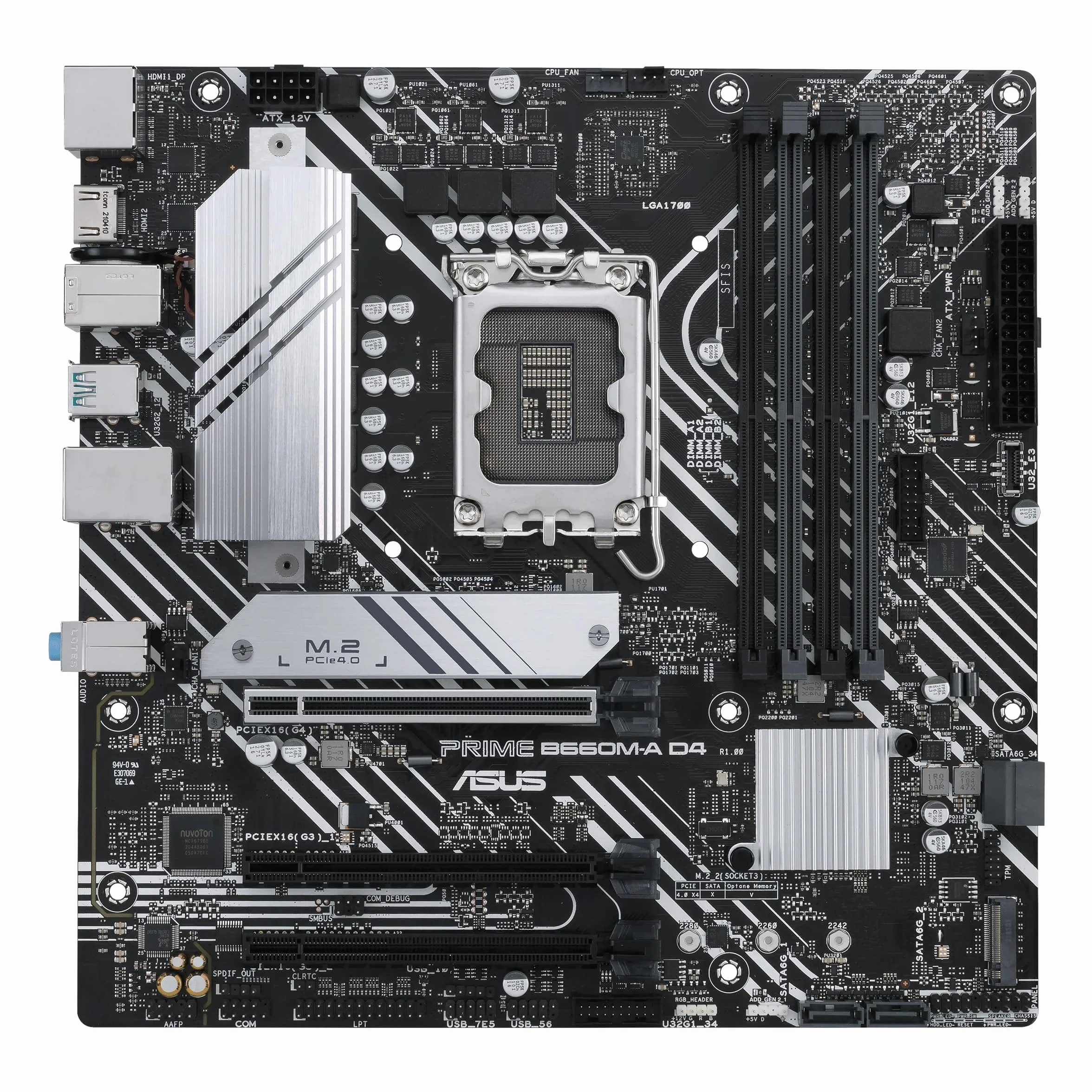 ASUS PRIME B660M-A D4-CSM Scheda madre Intel Micro ATX, DDR4 LGA 1700, 4 SATA 6Gb/s, 2 slot M.2, Ethernet Intel 1Gb/s, DisplayPort, HDMI, USB 3.2 Gen 2 e Type-C, Aura Sync