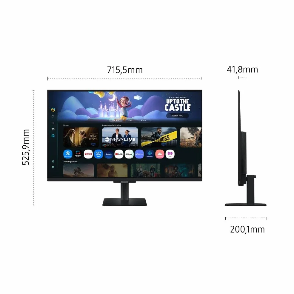 Samsung Smart Monitor M5 (S32FM502EU), Flat 32'', 1920 x 1080 (FHD), Smart Hub con AI, Office 365, Gaming Hub, Speaker integrati, Telecomando, WiFi, HDMI, USB