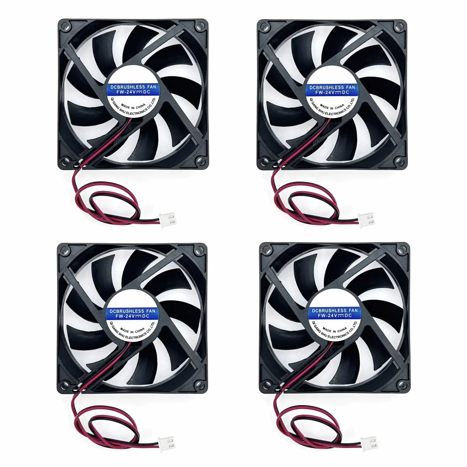 JZK 4 pezzi 80x80x15 mm 2 pin DC 24 V mini ventola di raffreddamento silenziosa con fili, 8015 piccola ventola di raffreddamento 80 mm, 8cm 24 V ventola DC brushless, ventola per stampante 3D