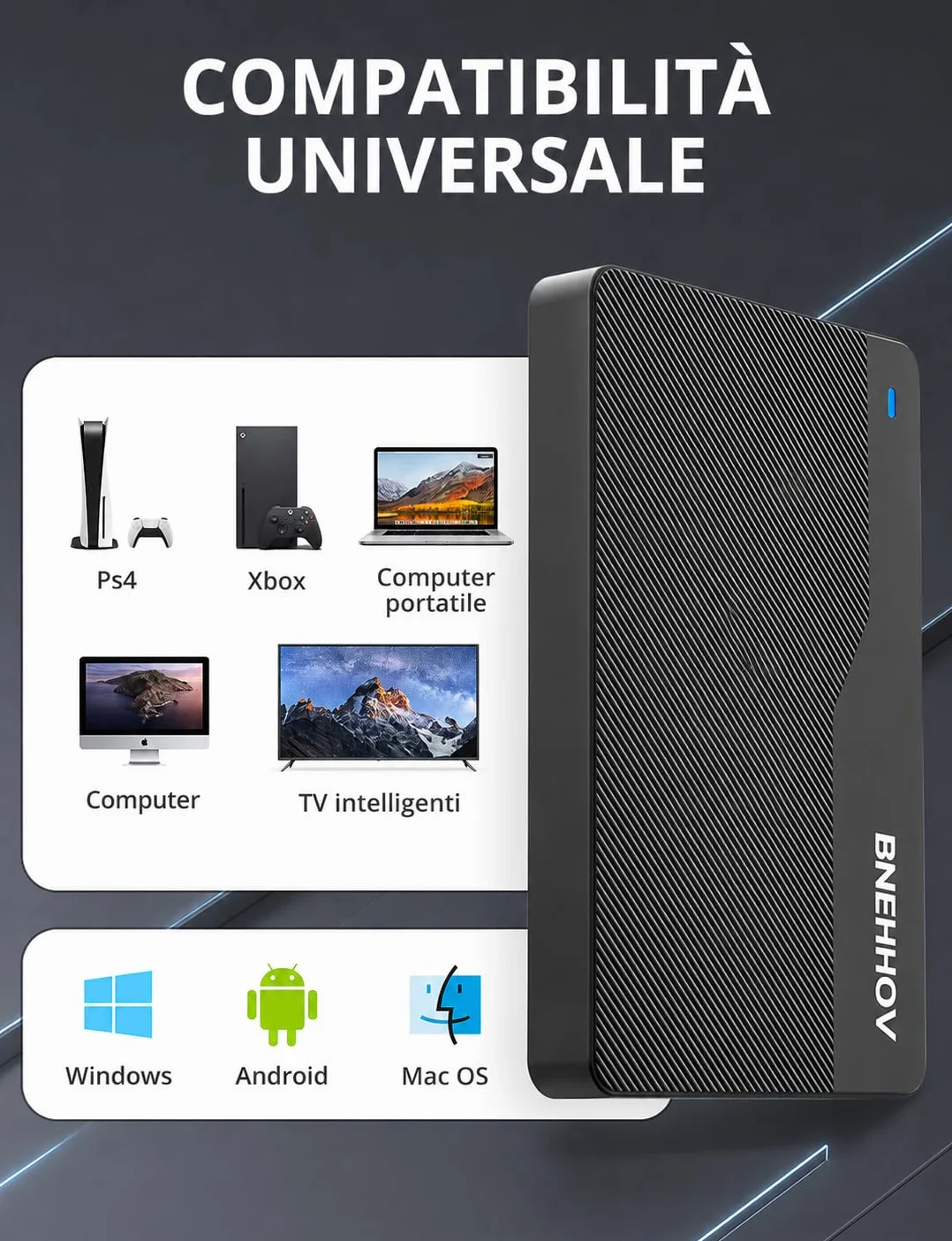 Hard Disk Esterno 500GB Ultra Sottile 2,5 Pollici Portatile USB 3.0 HDD SATA Disco Rigido