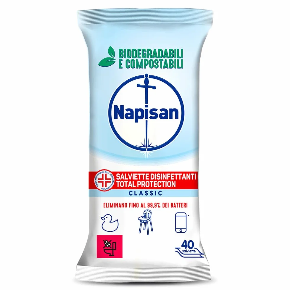 Salviette Disinfettanti Total Protection Multisuperfici 8x40 Biodegradabili Compostabili