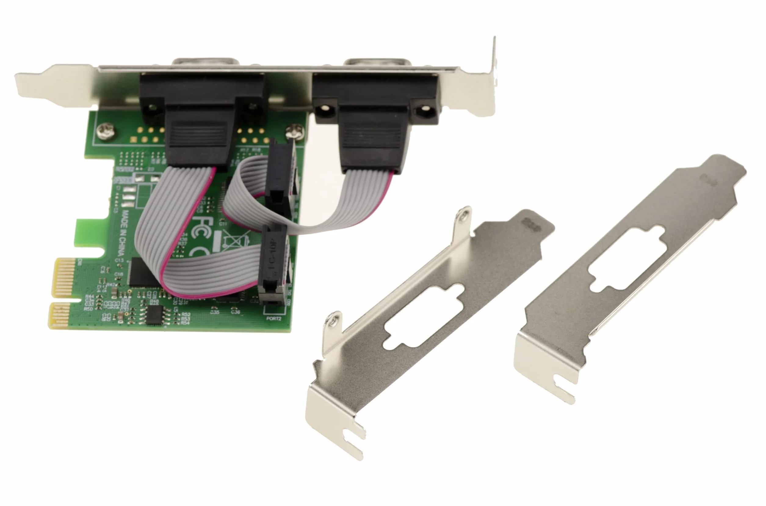 KALEA-INFORMATIQUE Scheda controller PCI Express PCIe a 2 porte seriali RS232 con chipset ASIX con supporti LOW e HIGH PROFILE