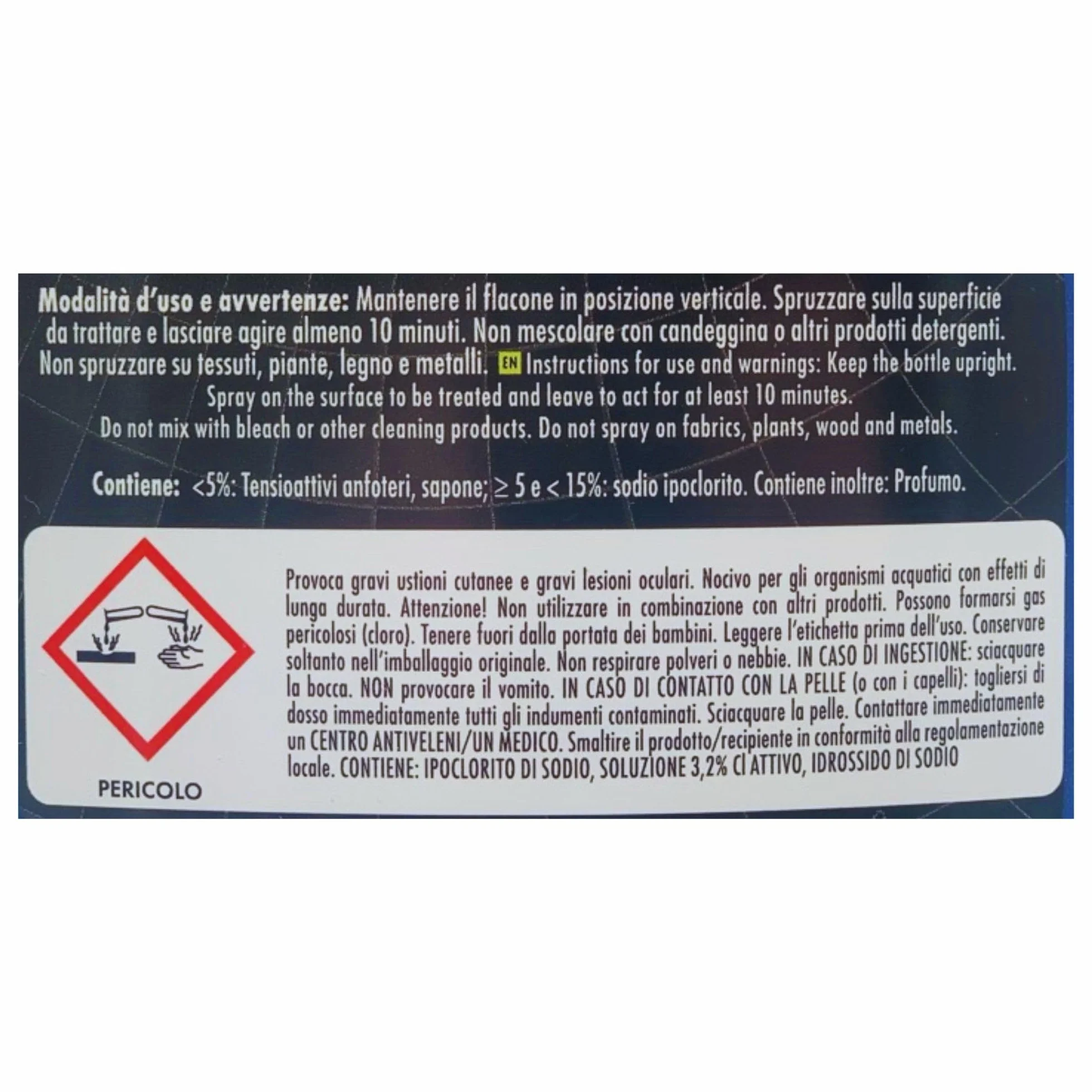 Chiaro Luce Spray RIMUOVI MUFFA 750ml (4 Spray) Sbianca e Igienizza Per Interno Ed Esterno