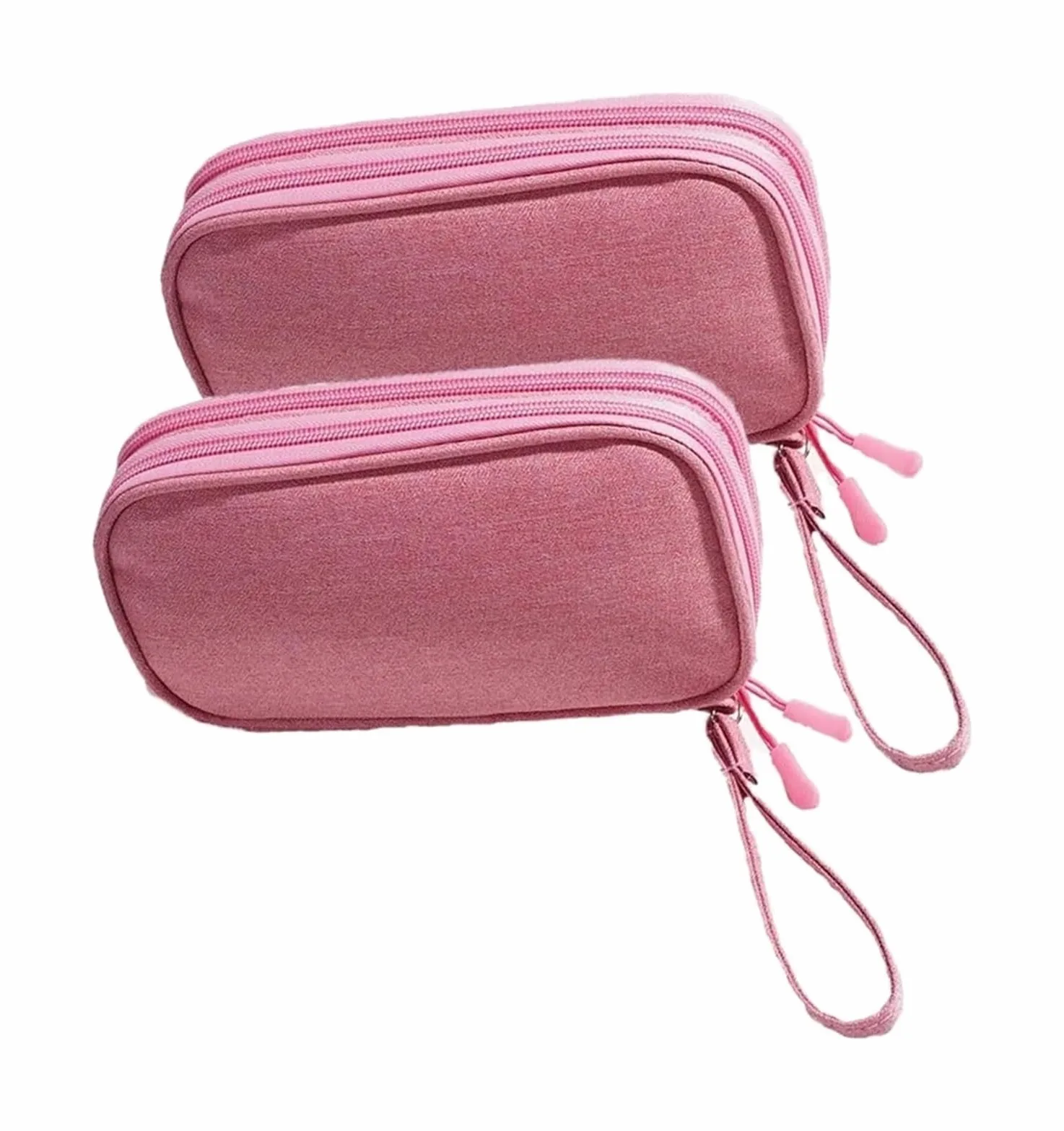 Borsa organizzatore cavo 2pcs doppio strato viaggio(Pink)