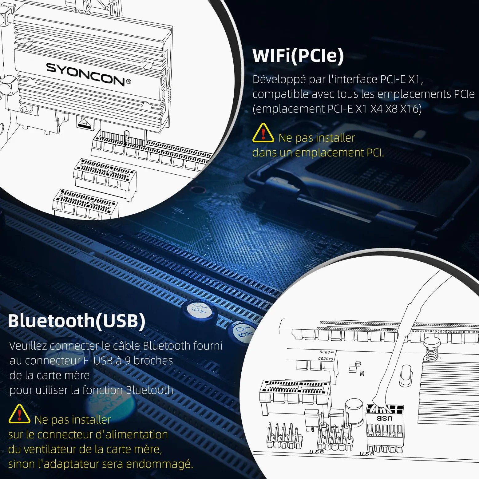 Scheda WiFi 7 PCIe BE6500, Adattatore Wi-FI con Bluetooth 5.4, Tri-Band (6GHz Max 2882Mbps, 5GHz Max 2882Mbps, 2.4GHz Max 574Mbps) PCI Express Scheda di rete per PC Windows 11