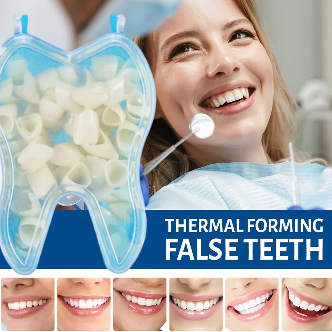 Faccette Dentali 100 Pezzi, Denti Finti Multiuso, Kit di Riparazione Dentale per Denti Anteriori e Posteriori