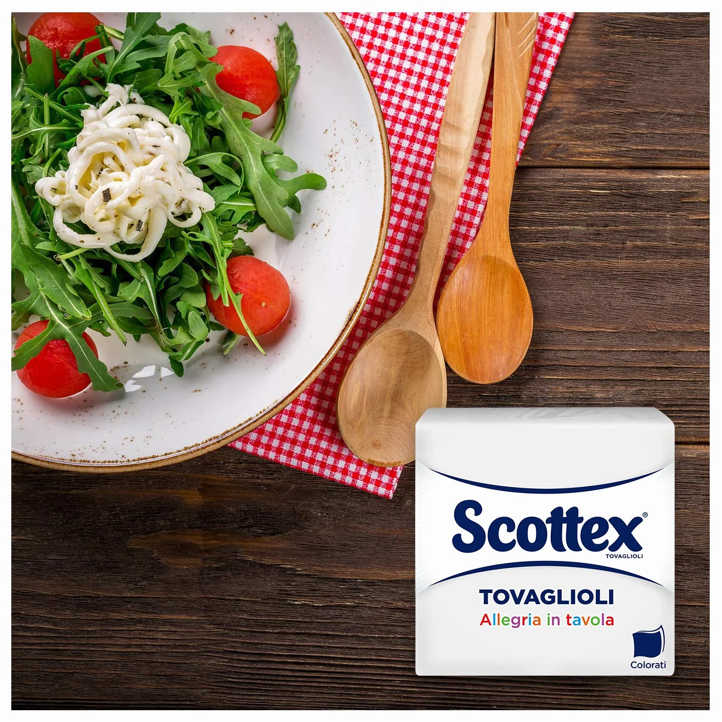 Scottex Tovaglioli Doppiovelo Morbidi Resistenti Trama Microtrapuntata Multicolore 33 Pz