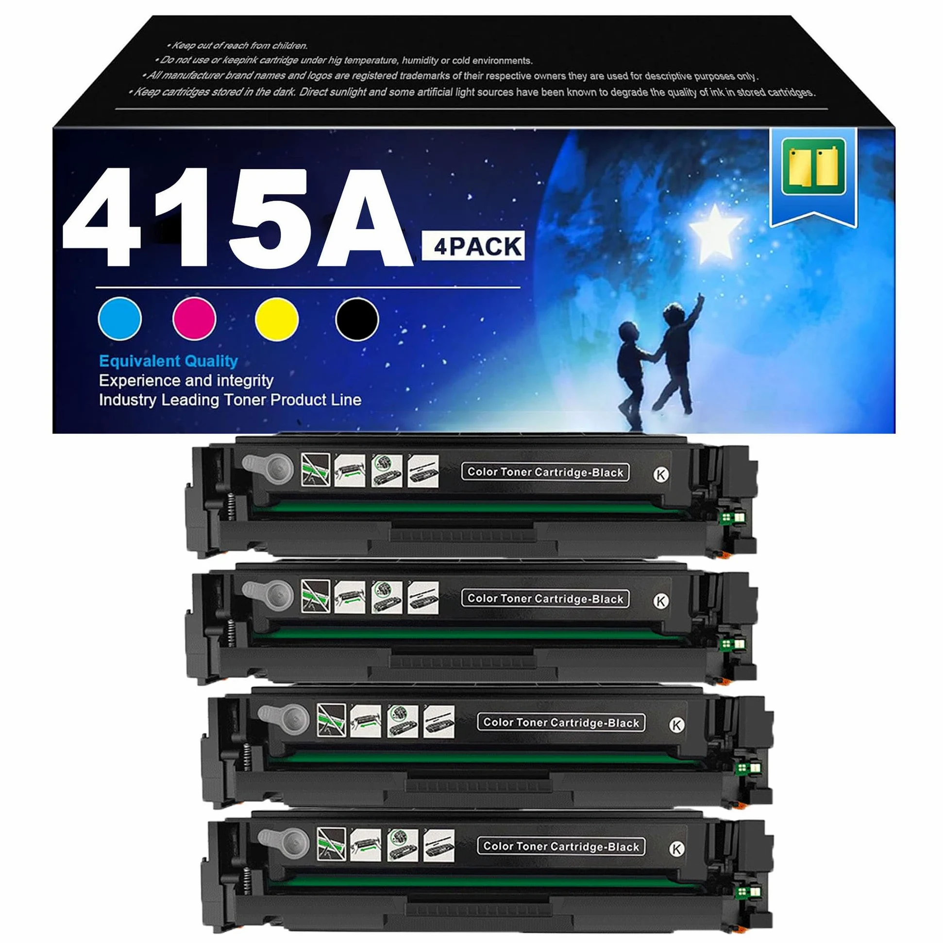 Cartuccia di toner 415A con chip compatibile stampanti per HP Color Laserjet Pro M454DN M454DW MFP M479DW M479FDN M479FDW, W2030A W2031A W2032A W2033A,Black-1 set