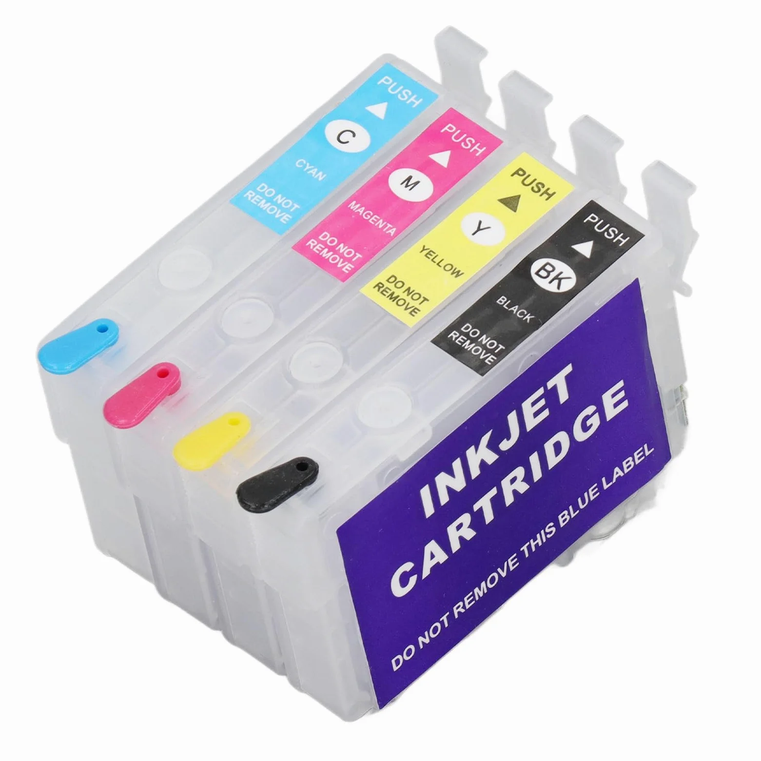 Domary Cartucce D'inchiostro 4 Colori con Chip Permanente per Stampante a | Ricaricabile, Materiale PP, Perdita di Inchiostro, Stampa di Foto, Documenti, Carte di Prova