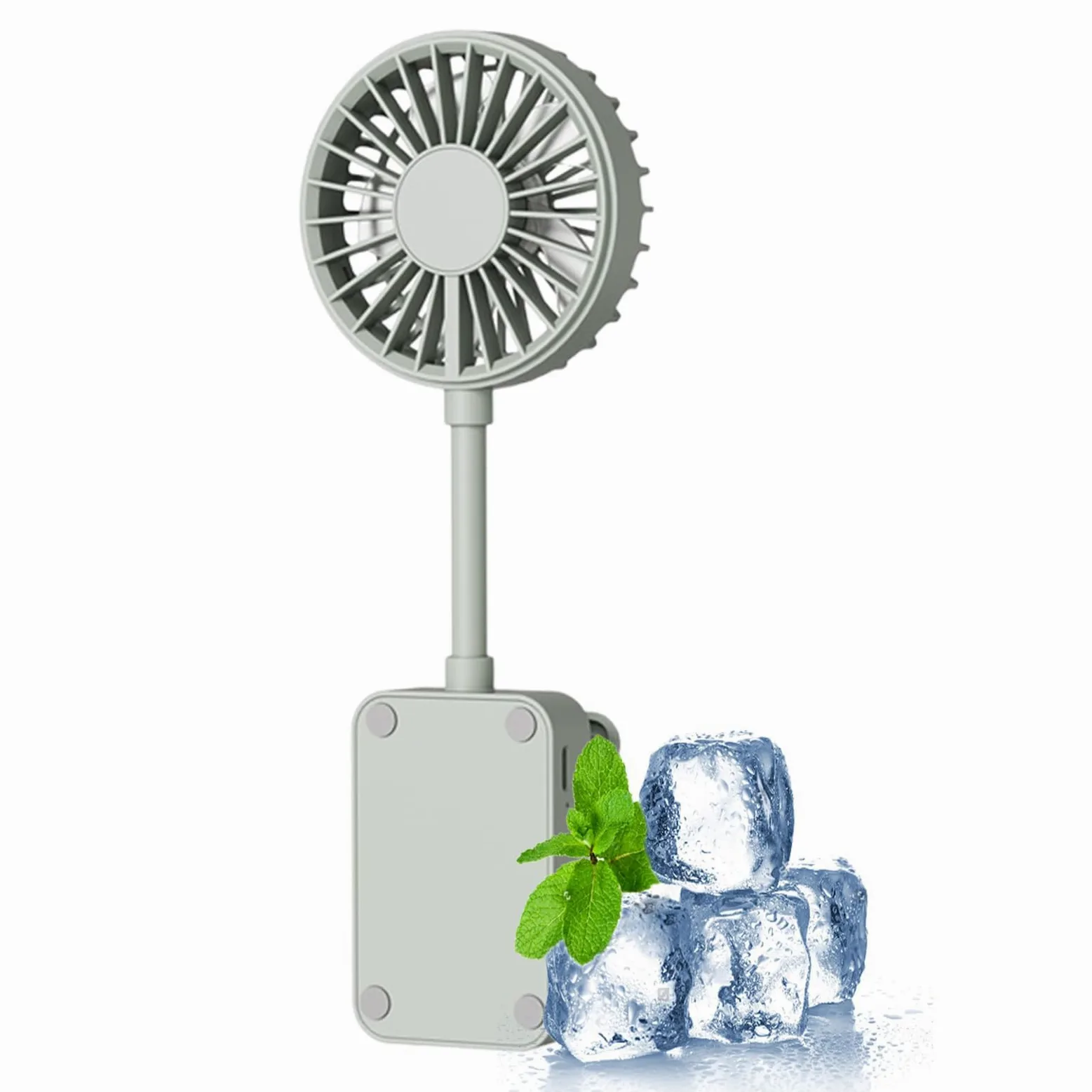Ventilatore a Clip Ricaricabile, Mini Ventilatore Portatile con Flusso d'Aria Regolabile a 3 velocità, soffiatore Silenzioso da 7,4 x 3,7 x 20,8 cm, per Viaggi, Campeggio, Auto, Te
