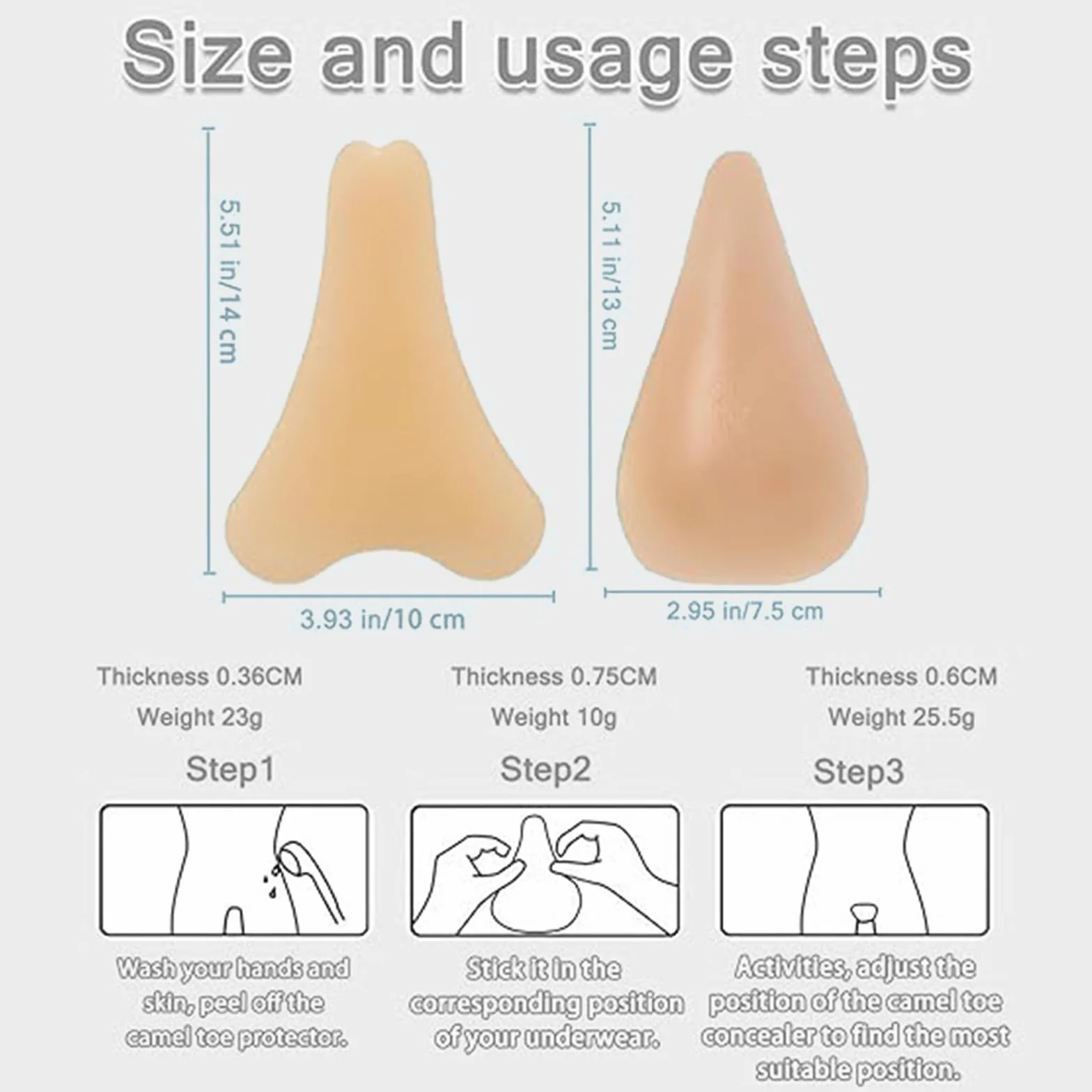 Proteggi slip in silicone per costume Forma a Y autoadesiva Protezione intima invisibile Anti-impronta