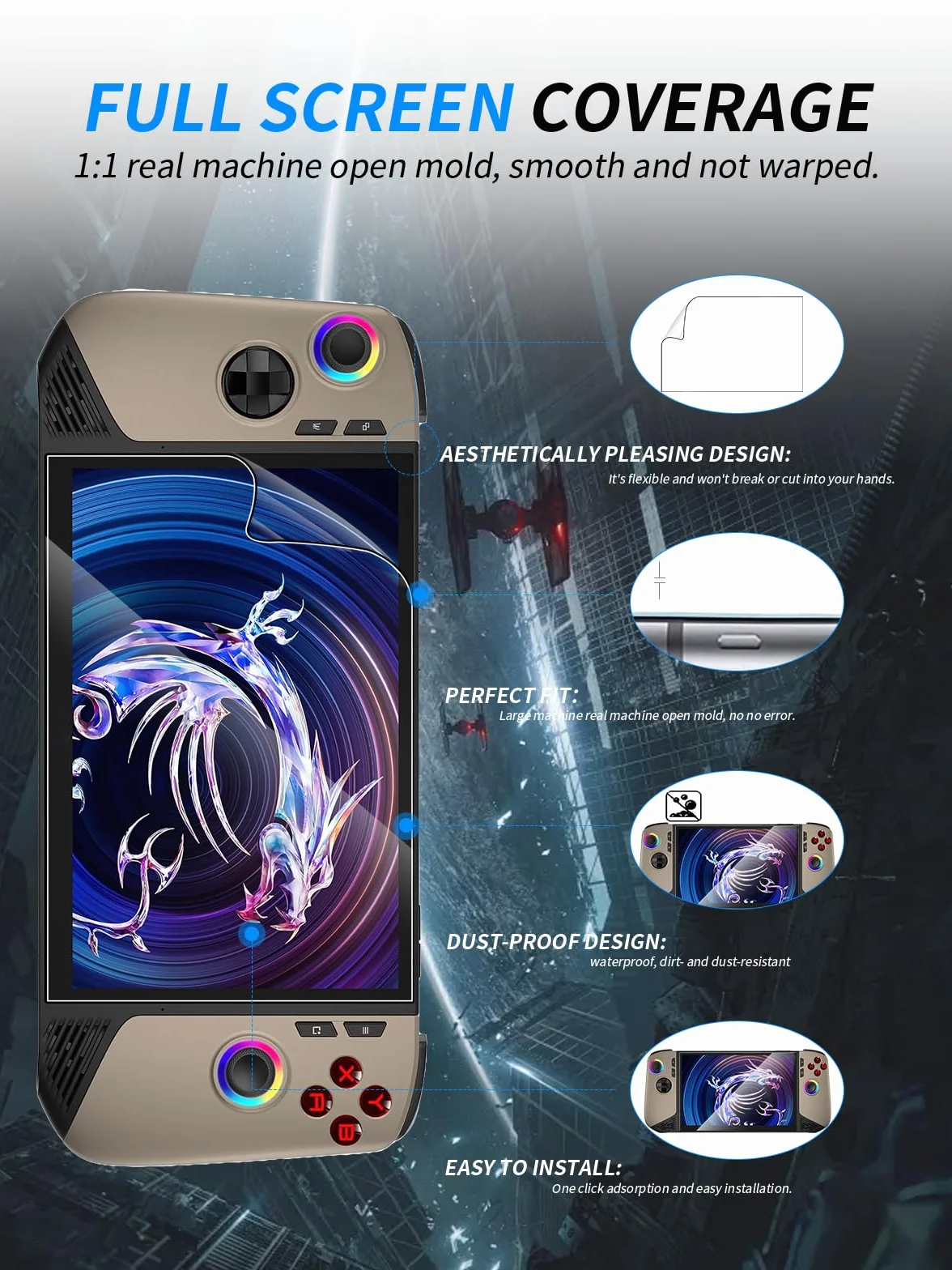 Pellicola protettiva per MSI Claw8 AI+ da 20,3 cm, pellicola morbida per artiglio da 8", alta qualità, durevole e precisa, confezione da 2
