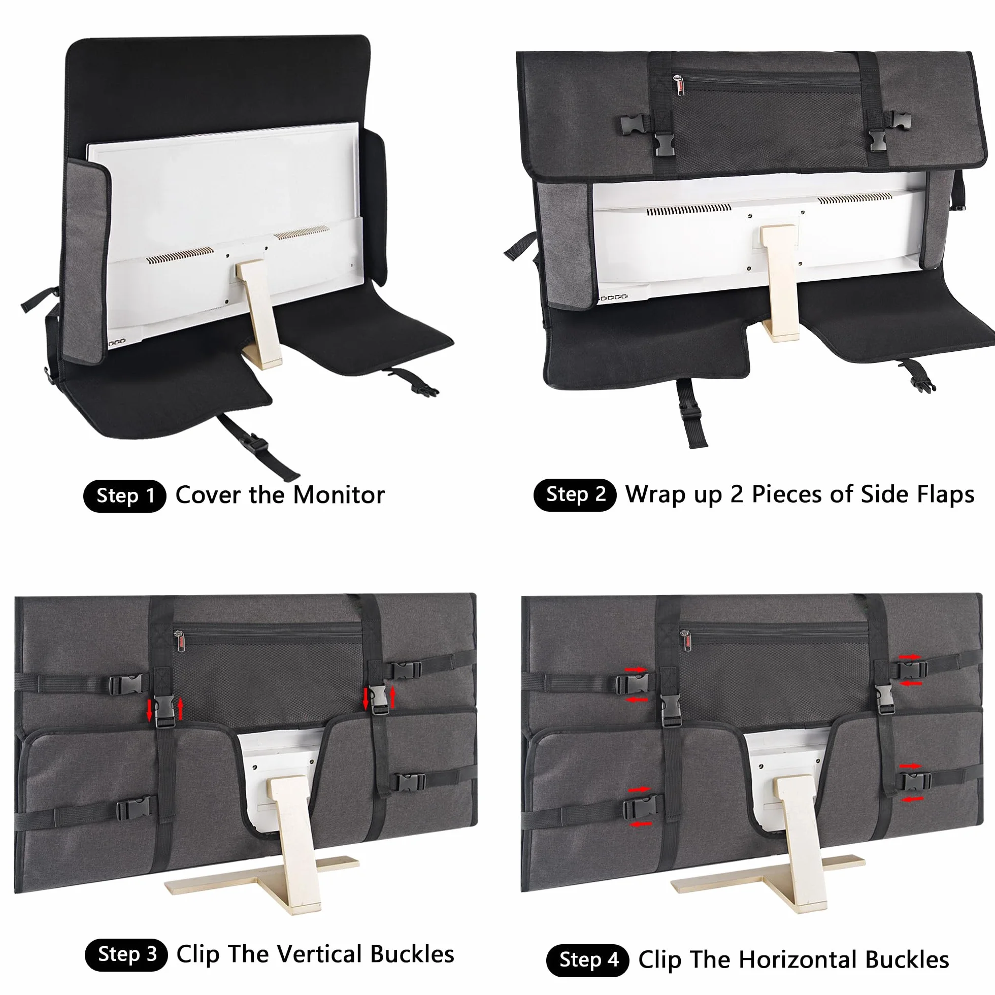 Borsa da viaggio compatibile con computer desktop All-in-One da 32" e monitor da 32" (grigio scuro)