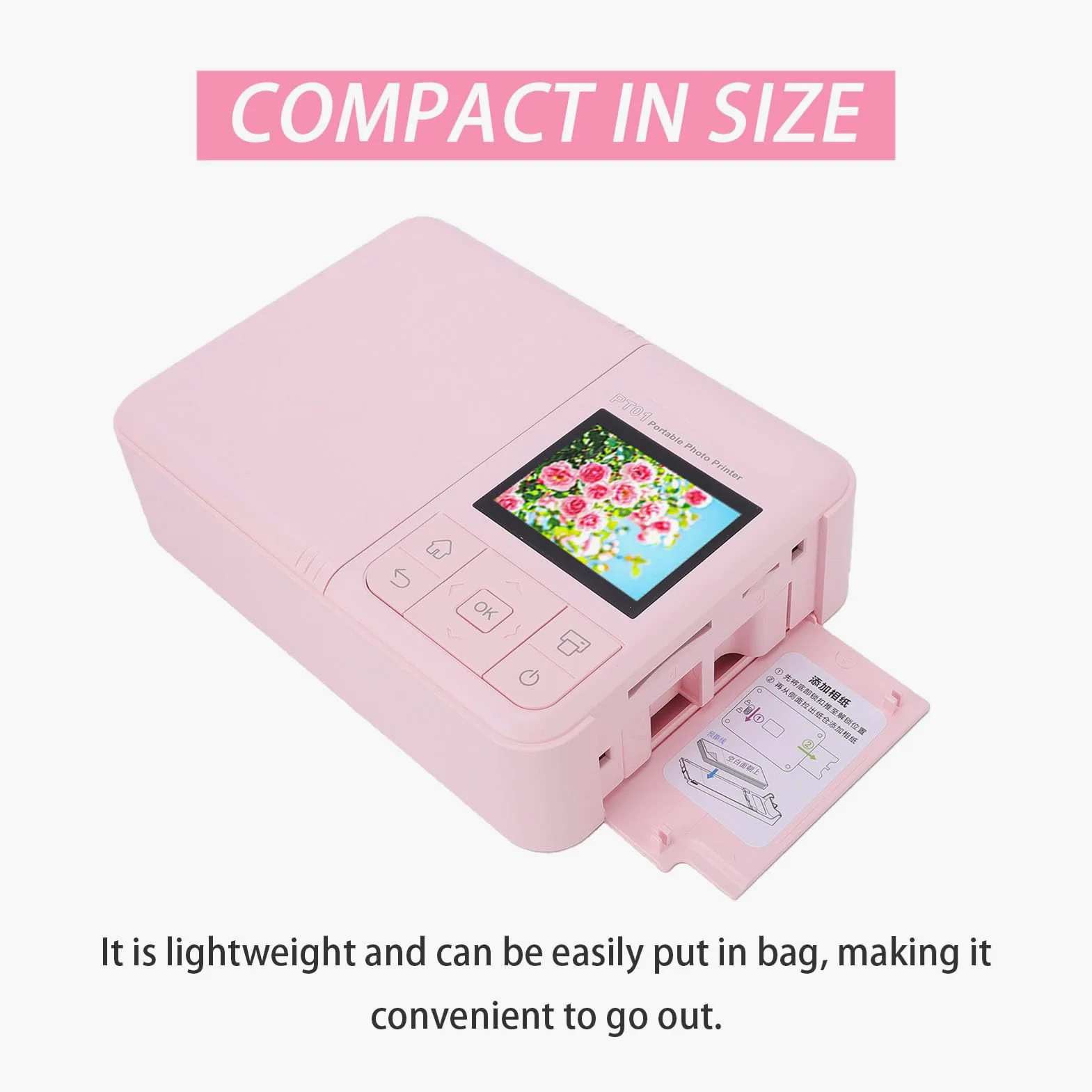 Annadue Stampante Fotografica Portatile 2x3, Stampante per Immagini a Colori a Getto D'inchiostro WiFi Bluetooth 600 DPI con 10 Fogli per Telefono