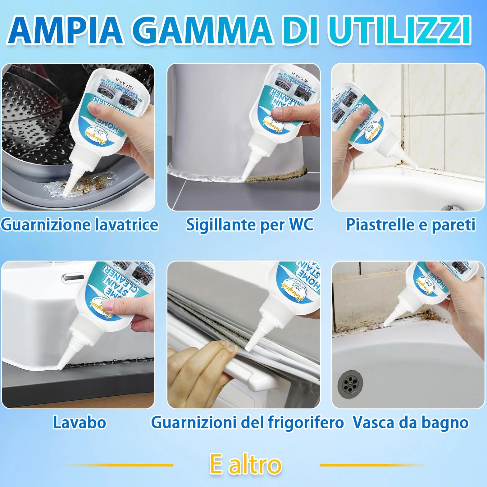 Antimuffa Gel con Spazzola 220 ml Detergente per Muffa per Muri Interni Bagno Cucina Doccia Piastrelle Lavandino