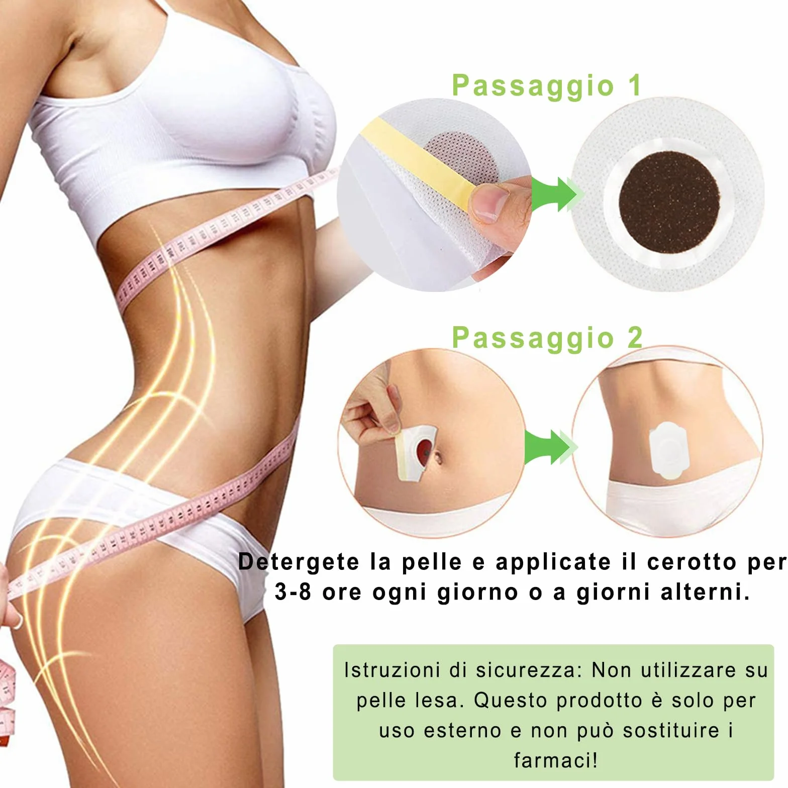 Cerotti Dimagranti 30 Pezzi Slimming Patch per Uomo e Donna