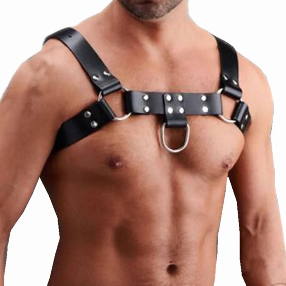 PU pelle tracolla regolabile Costume Clubwear per uomini