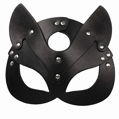 Frusta in pelle maschera mezza faccia accessori giochi costume uomo donna