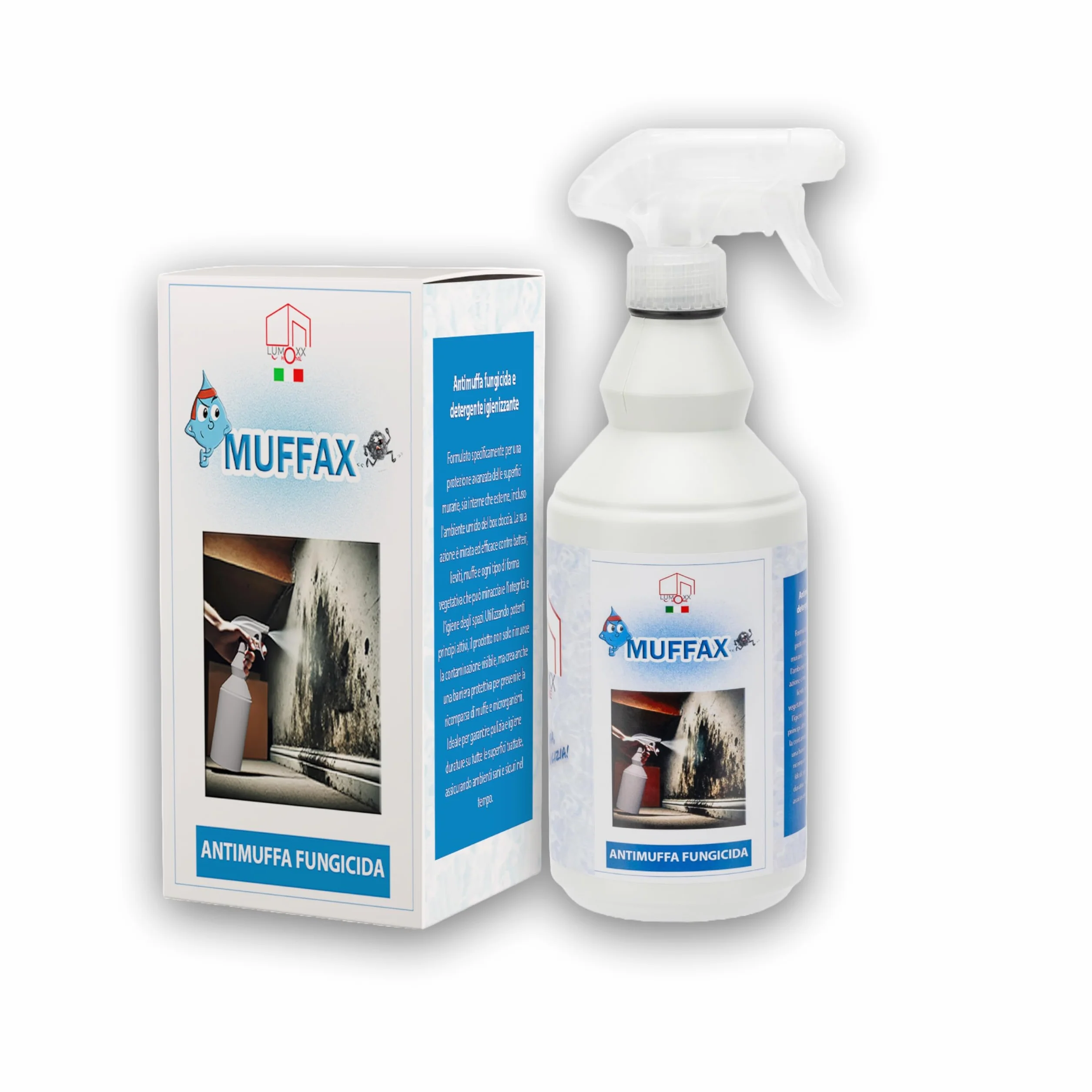 LUMOXX Antimuffa Spray 750 ml - Disinfettante per Muri Interni ed Esterni