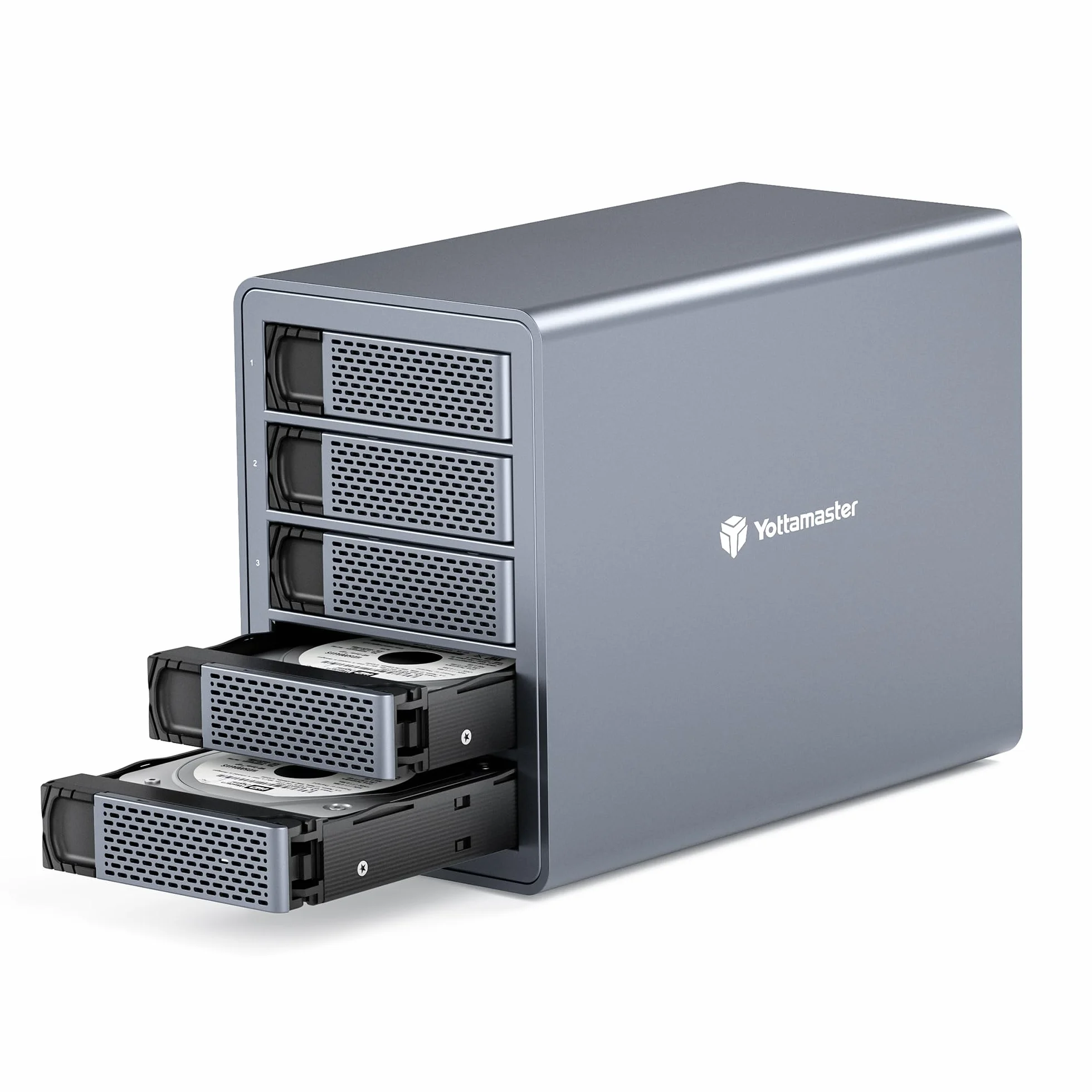 Yottamaster 10Gbps 5 Bay HDD Case Esterno Daisy Chain Type-C per 2.5/3.5 HDD SSD Supporto 24TB