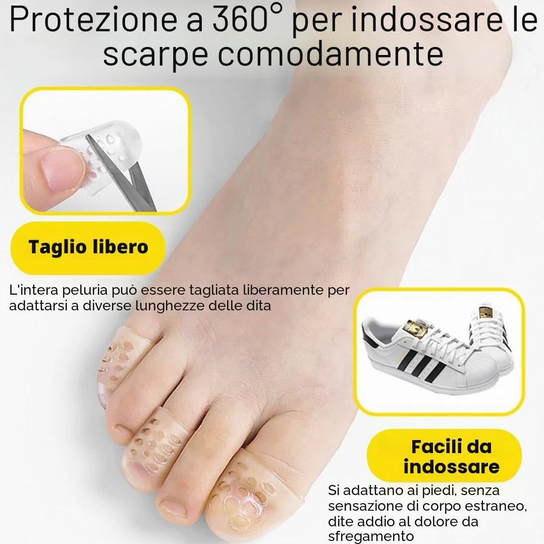 Protezione Dita Piedi Silicone 10 Pezzi, Proteggi Dita Piedi Gel, Copri Piedi Traspiranti
