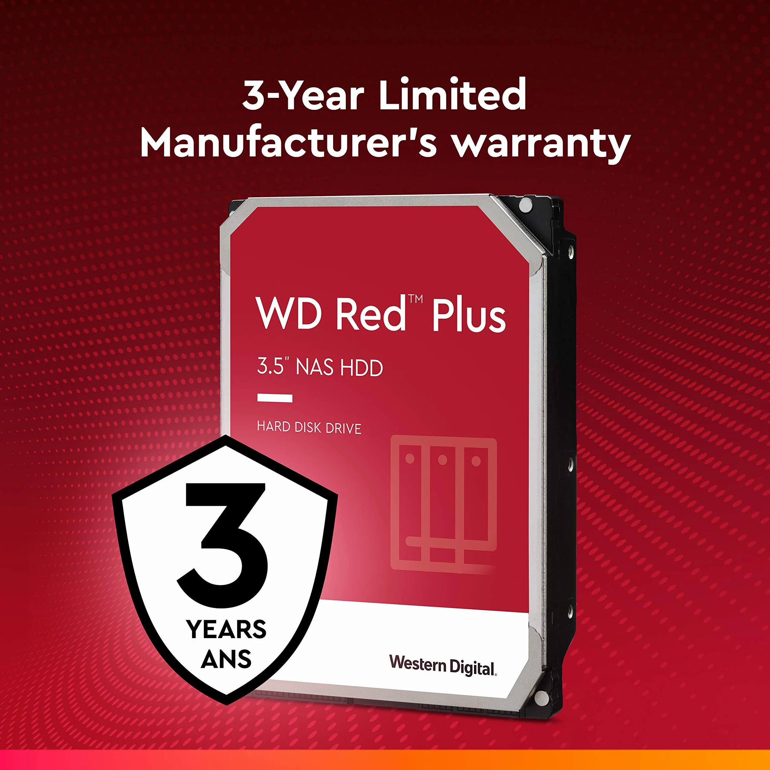 Western Digital WD Red 3 TB NAS hard disk interno 3.5", 5400 RPM Class, SATA 6 Gb/s, CMR, 64 MB Cache, WD30EFAX