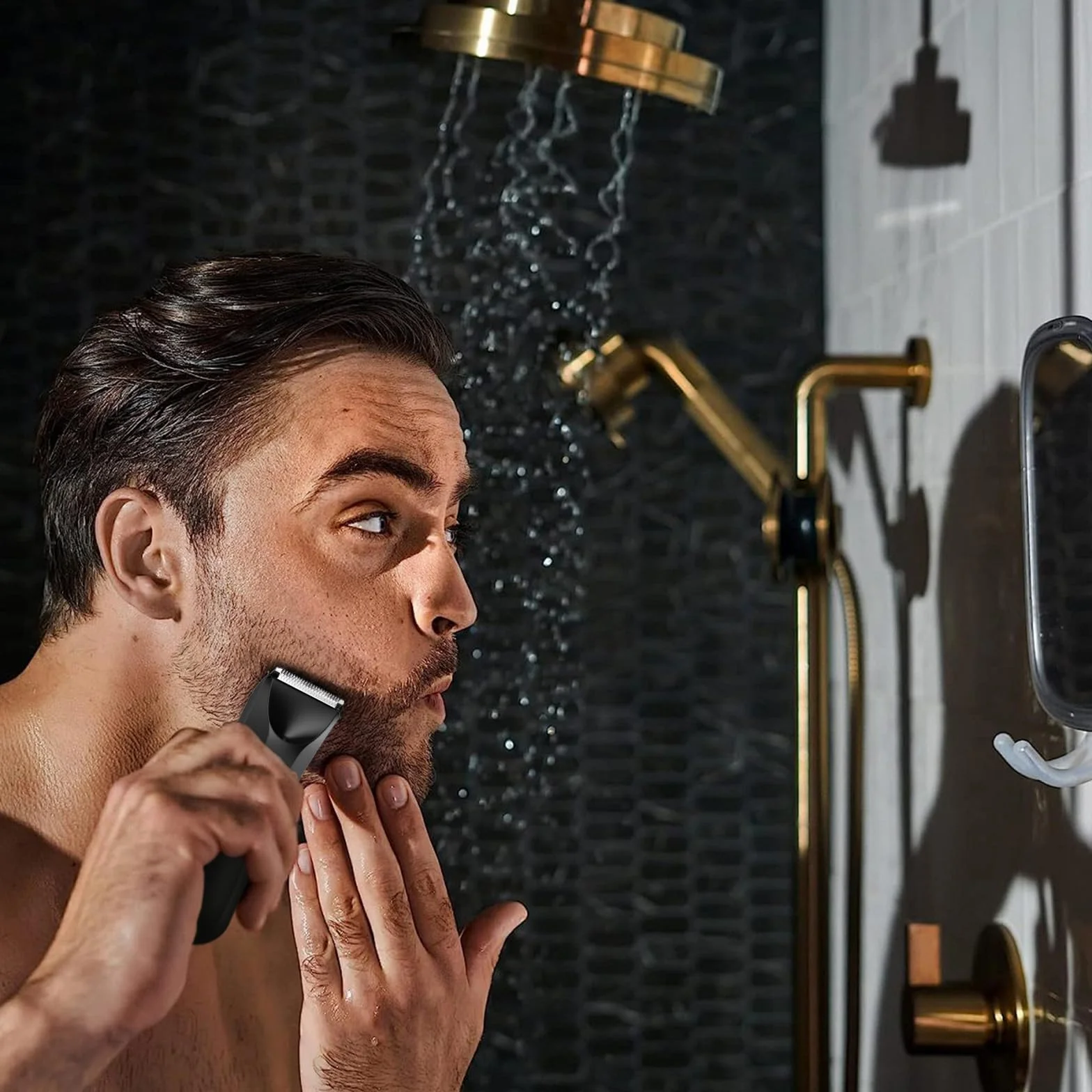 MAXGROOM Rasoio elettrico intimo da uomo ricaricabile per corpo e aree pubiche
