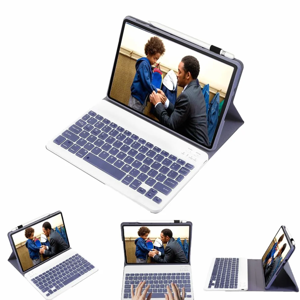 Custodia per tastiera per Honor Pad X9a 11,5" con tastiera QWERTY magnetica rimovibile, Viola
