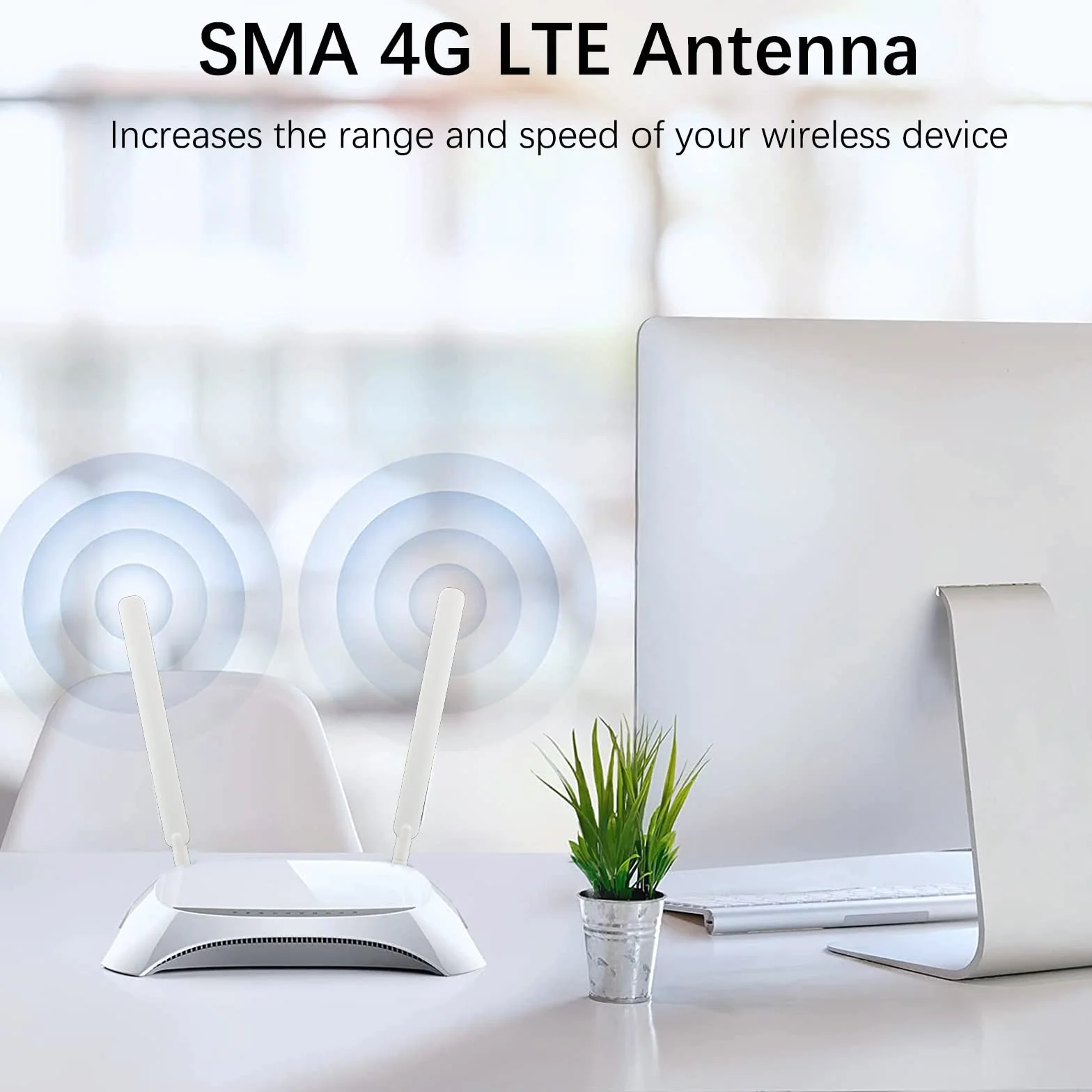 Antenna 4G LTE SMA Maschio 10dBi 19cm WiFi Omni direzionale amplificatori di segnale per Tim Vodafone Huawei ZTE 4G Router Modem Gateway Cellulare Telecamera, 2 Pacchi