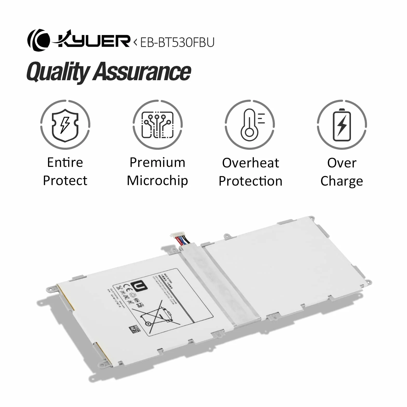 EB-BT530FBU Tablette Batteria per Samsung Galaxy Tab 4 10.1 SM-T530 SM-T531 SM-T535 SM-T537 SM-T532 SM-T533 T536 T530NU T537A T537V T537R4 3G 4G/LTE WiFi EB-BT530FBE BT530FBC Tablet Battery with Tool