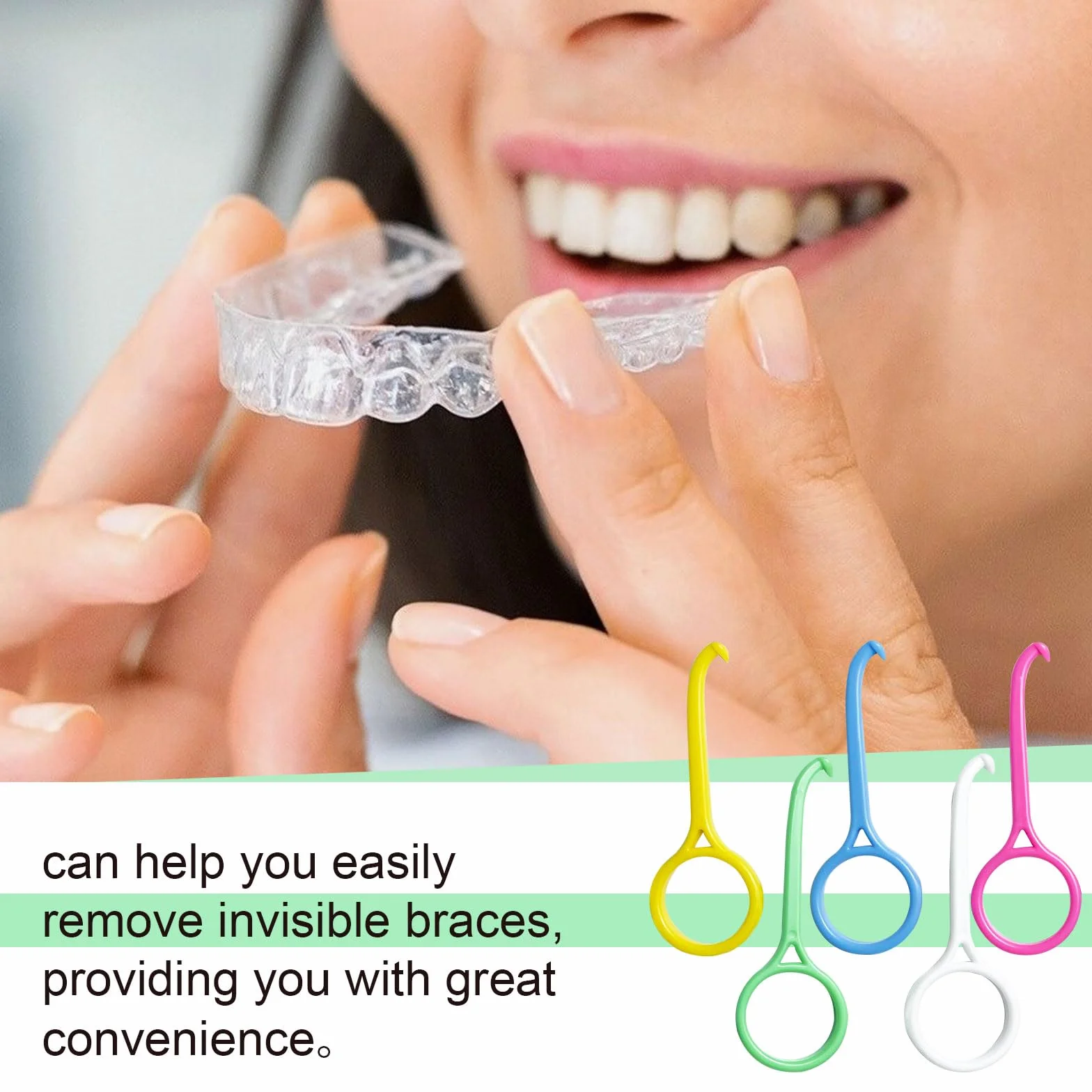 Strumento di Rimozione dell'Allineamento Dentale, Gancio per Apparecchio Invisibile, Aligner Removal Tool per Igiene Orale (30 Pezzi, 5 Colori)
