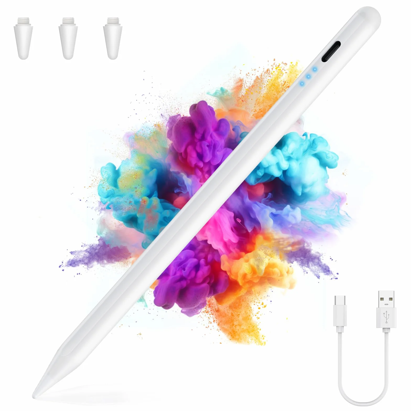 Penna per Tablet, 15 Min Ricarica Rapida USB-C, Pixel da 0,1 mm, Sensibilità All'inclinazione per il Rifiuto del Palmo Della Mano, Penna per iPad 11 A16/10/9/8/7/6, ipad Mini 6/5, Air 3/4/5/
