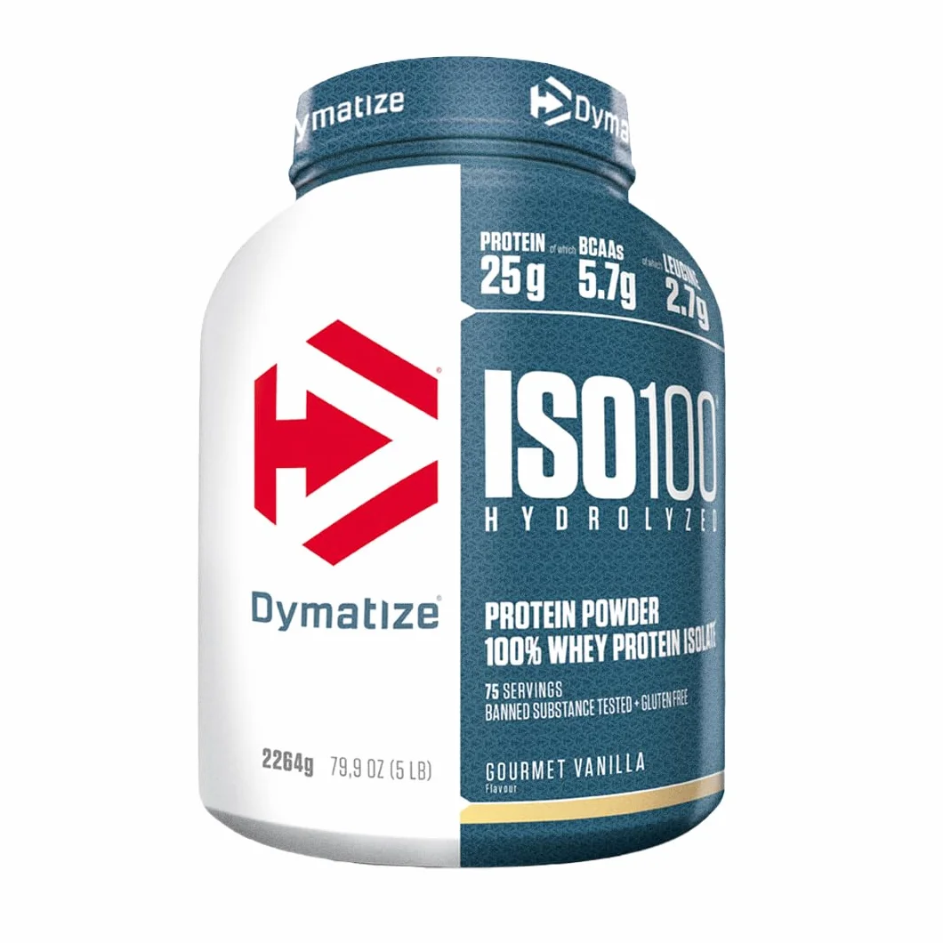 Dymatize ISO 100 Hydrolyzed Gourmet Vanilla 2264g Proteine del siero di latte idrolizzate e isolate in polvere