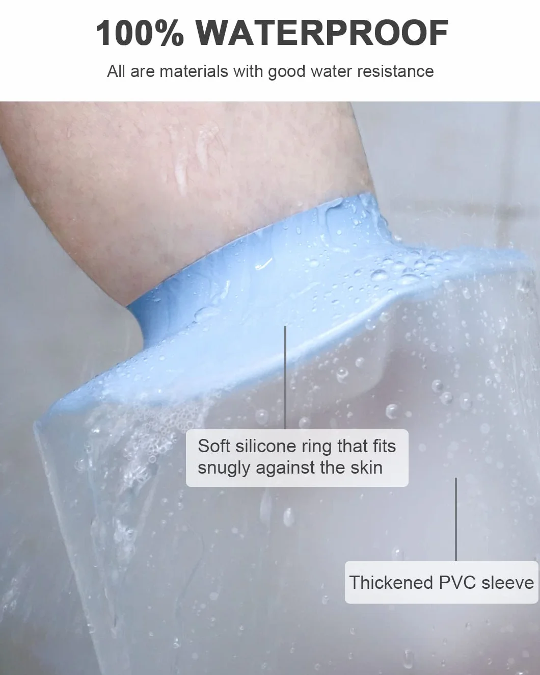 CureSquad Copertura Impermeabile Piede Morbido Confortevole Copri Gesso Doccia Protezione Riutilizzabile