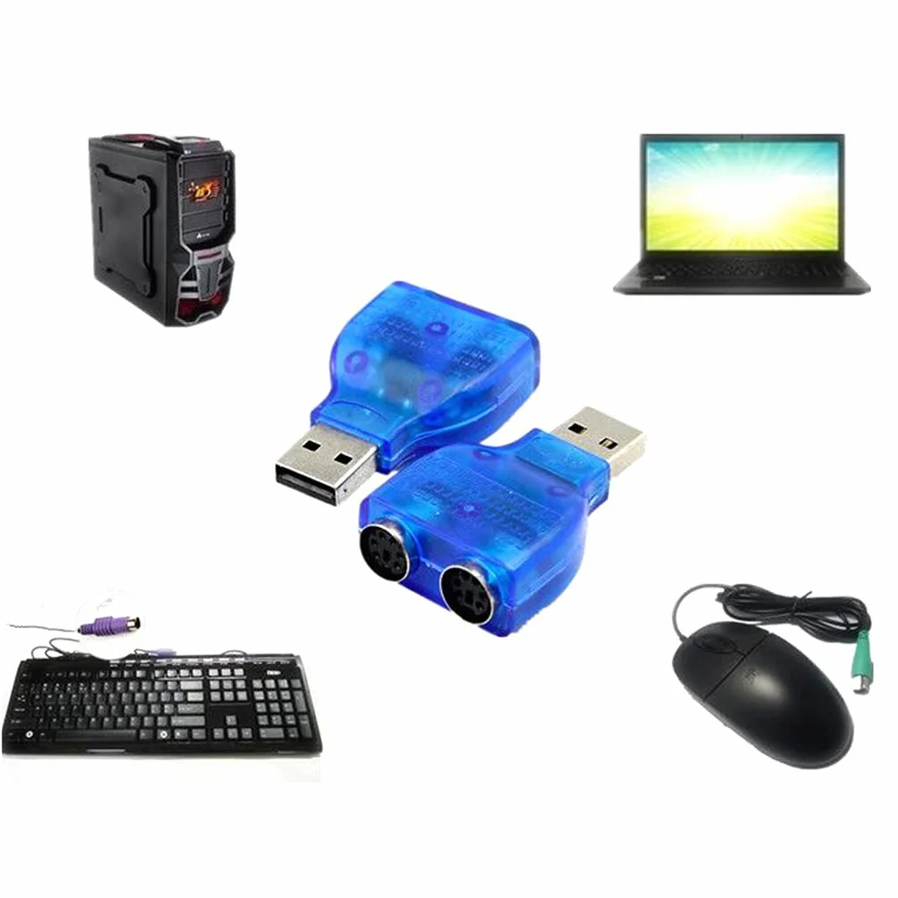 Adattatore convertitore USB maschio per PS2 femmina per PC, tastiera, mouse e cavo