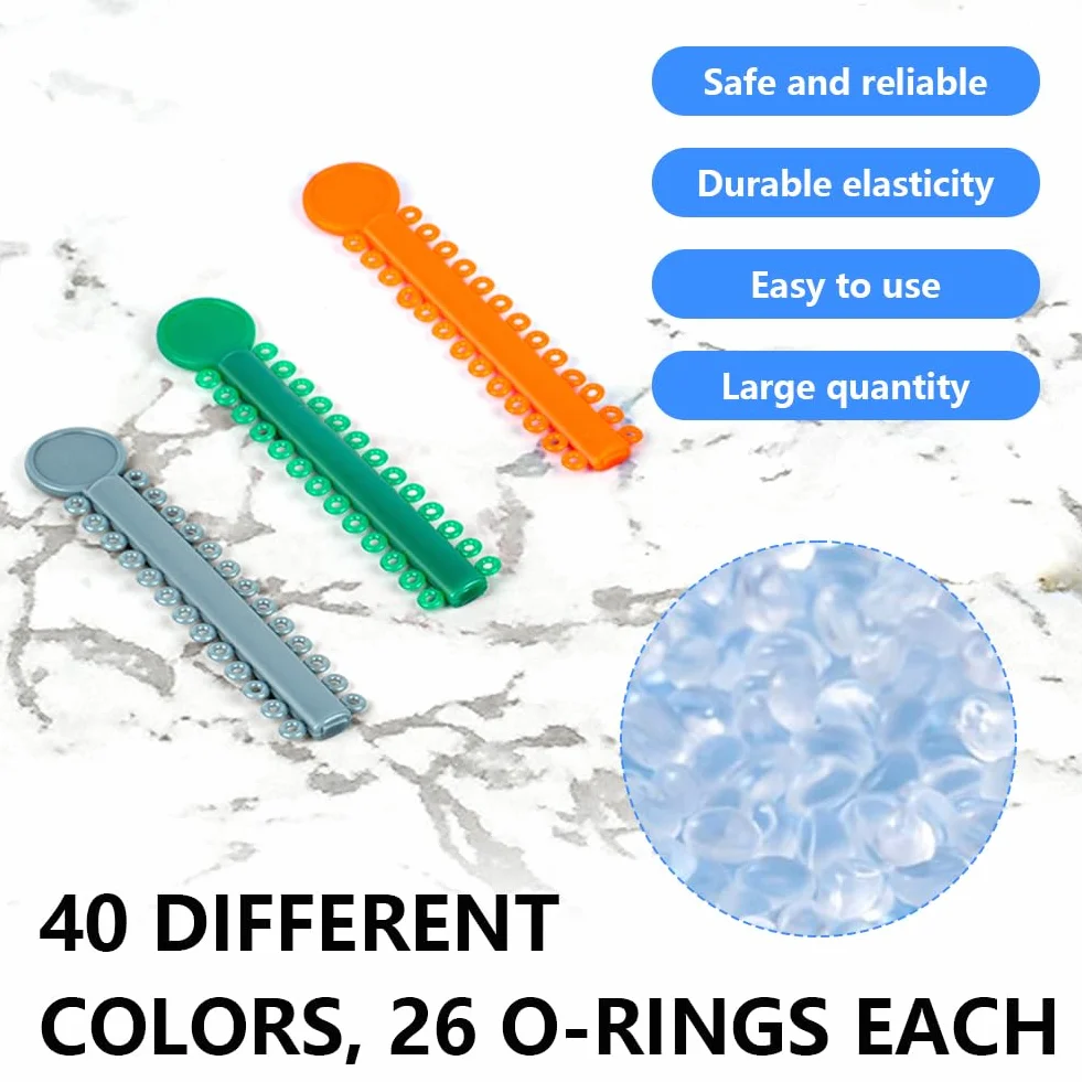 OFFCUP Strumenti Ortodontici per Legature 40 Pezzi Elastici Dentali Bianco