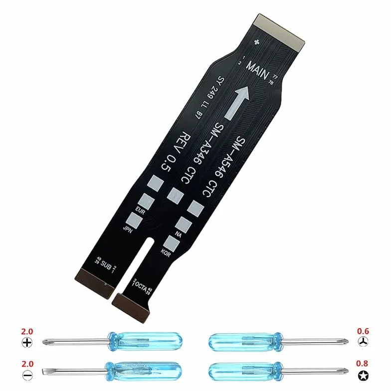 Cavo Flessibile Scheda Madre Compatibile con Samsung A34/A54 SM-A346B SM-A546B Flex Cavo Connettore Ricambio per Collegamento Scheda Madre Incl. Cacciaviti