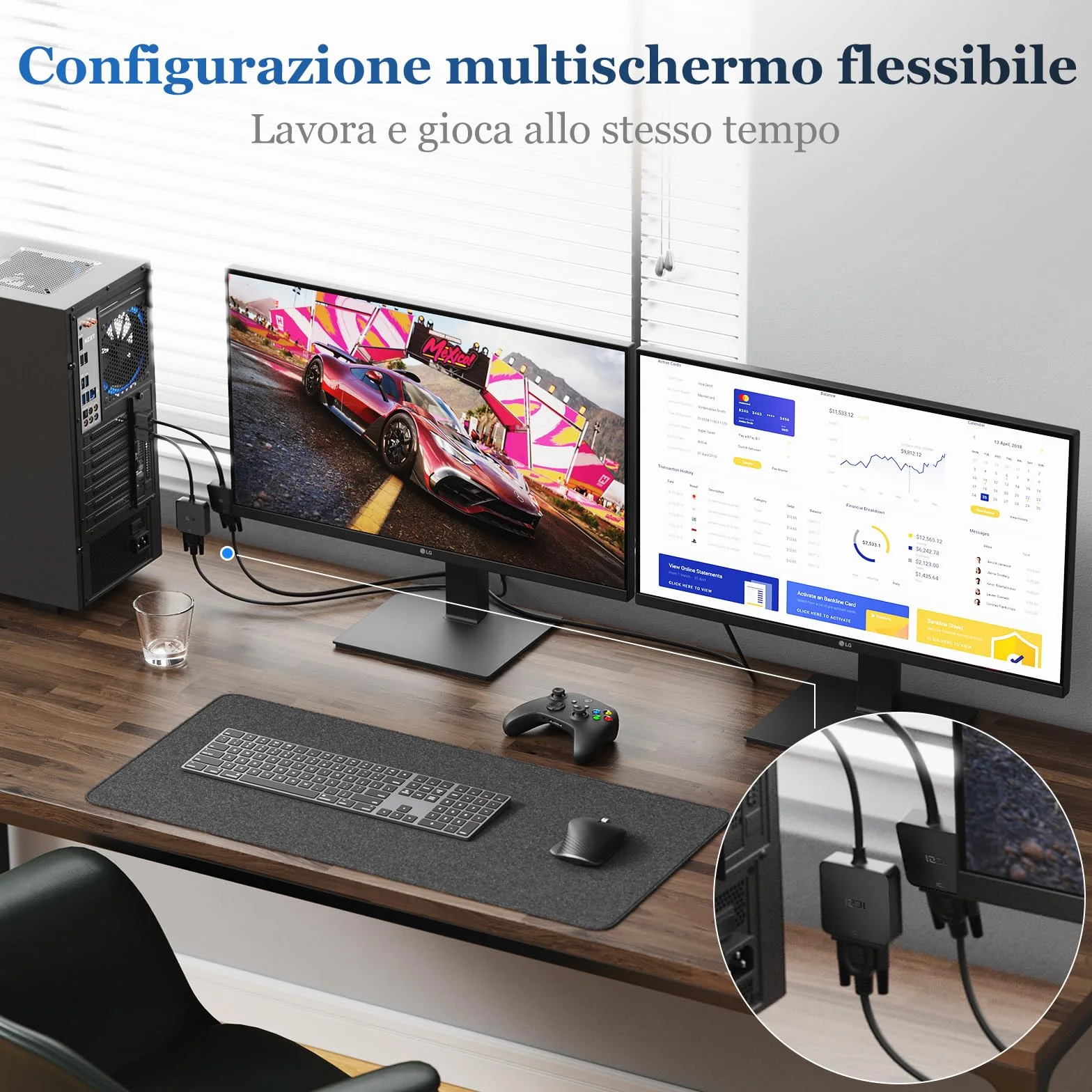 ICZI Adattatore VGA HDMI 1080p 60hz Full HD Convertitore HDMI Maschio a VGA Femmina per Computer Portatili, Chromebook, Raspberry Pi, Proiettore, Monitor - 2 Confezioni