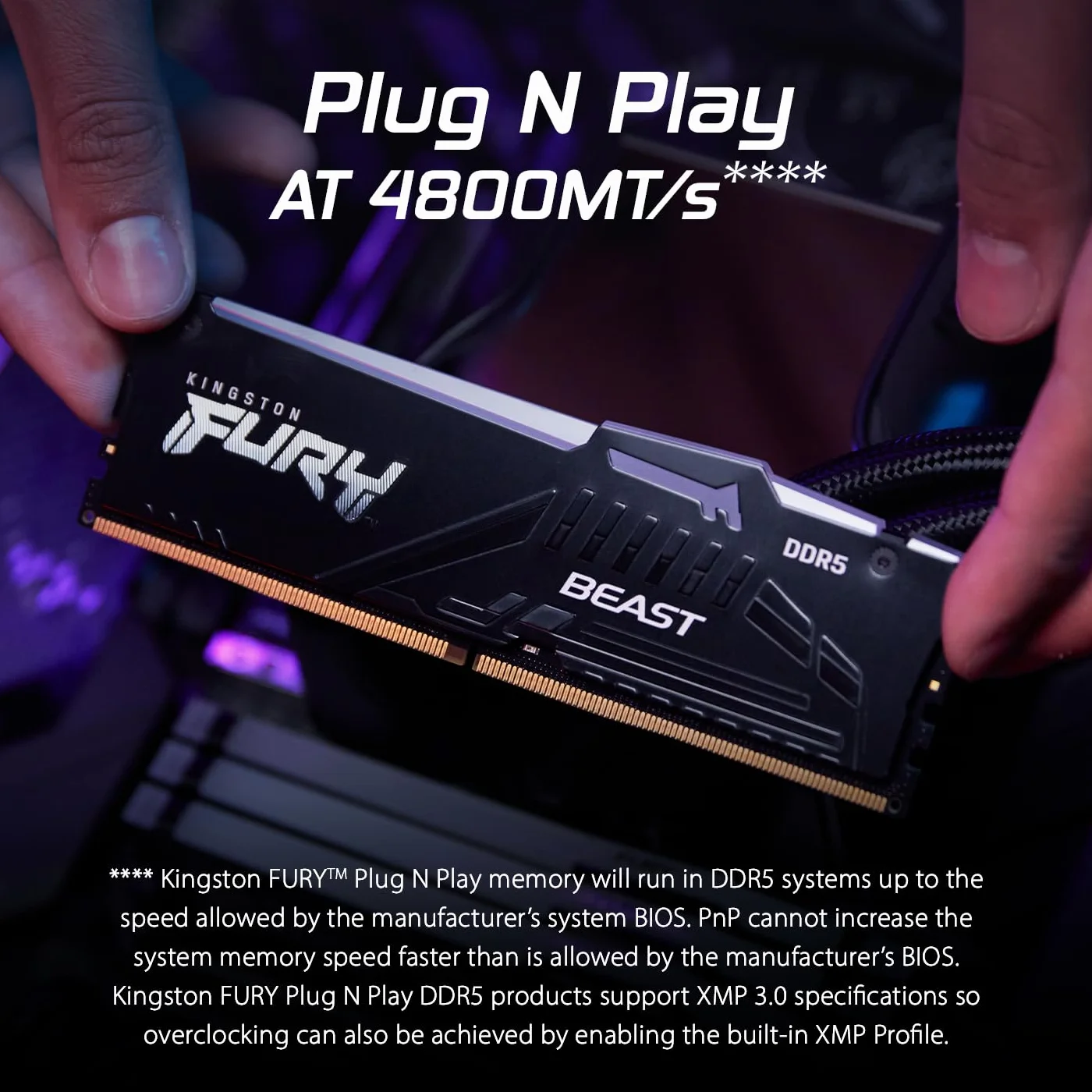Kingston FURY Beast Nero RGB 32GB (2x16GB) 6000MT/s DDR5 CL36 DIMM Memoria Gaming per Computer Fissi Kit da 2 AMD EXPO/ Intel XMP - KF560C36BBE2AK2-32