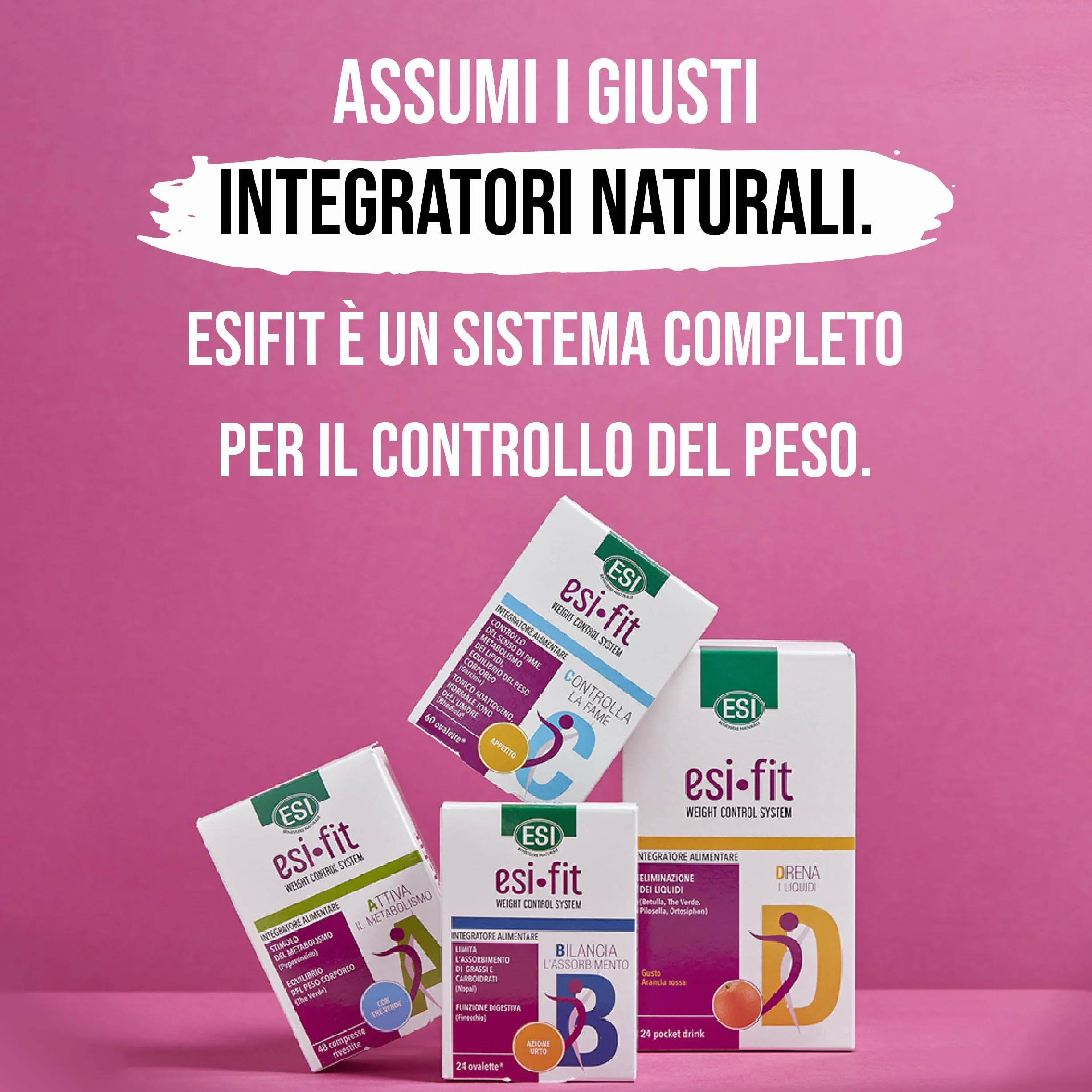 ESI Fit Drena Integratore Alimentare con Pilosella, Tè Verde, Potassio e Magnesio, 24 Pocket Drink