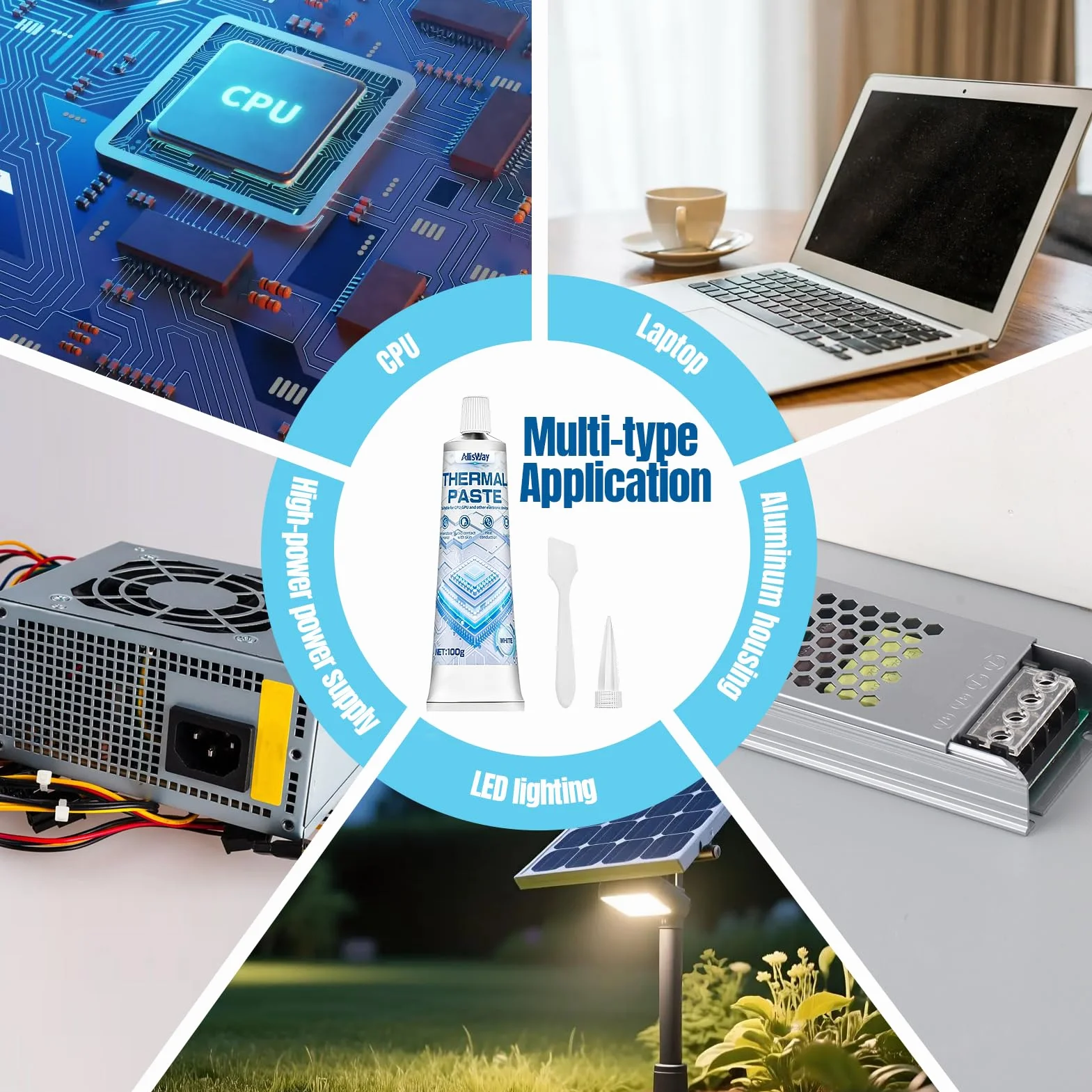 Pasta Termica CPU 100 g Bianco per Computer e Componenti Elettronici