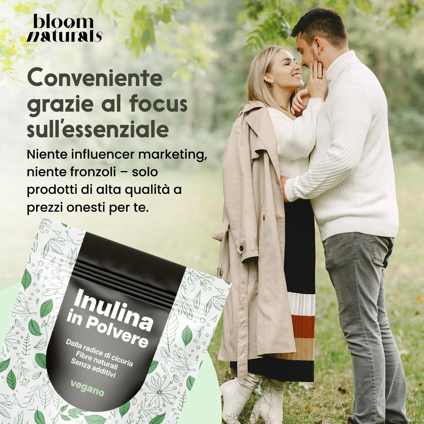 Fibra di Cicoria in Polvere 1500g Senza Additivi Vegana Prodotta in Germania