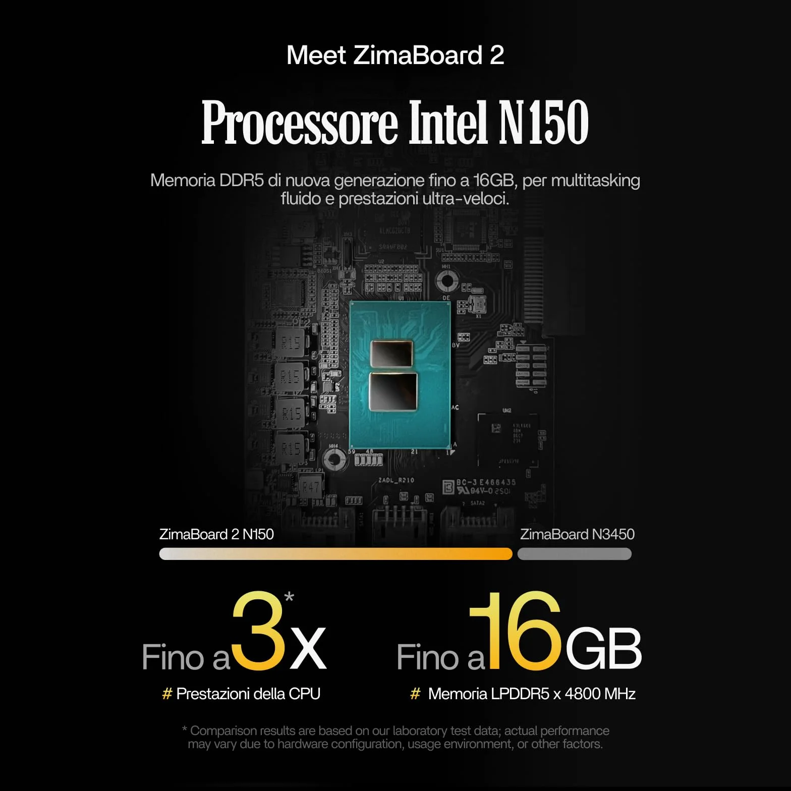 ZimaBoard 2 832 Server Domestico Mini NAS Fai-da-te Personal Cloud Intel N150 4 Core 8GB LPDDR5 RAM PCIe 3.0 Doppia LAN 2.5G Barebone