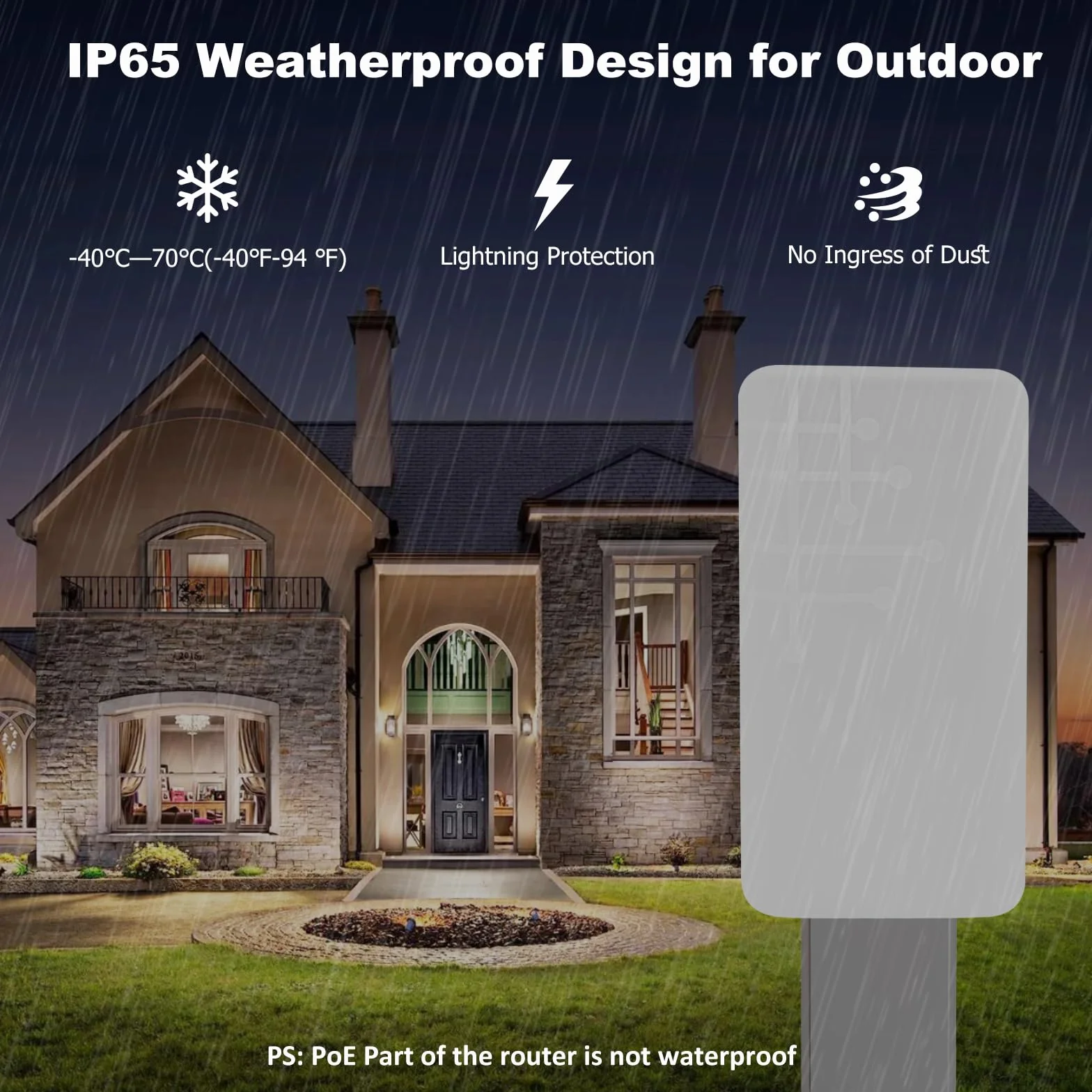 Ripetitore WiFi Esterno, 300Mbps Ripetitore WiFi Outdoor, IP65 Resistente alle Intemperie, Amplificatore Wireless Esterni con Reapter/AP/Router Mode, Compatibile con Il 99% dei Modelli