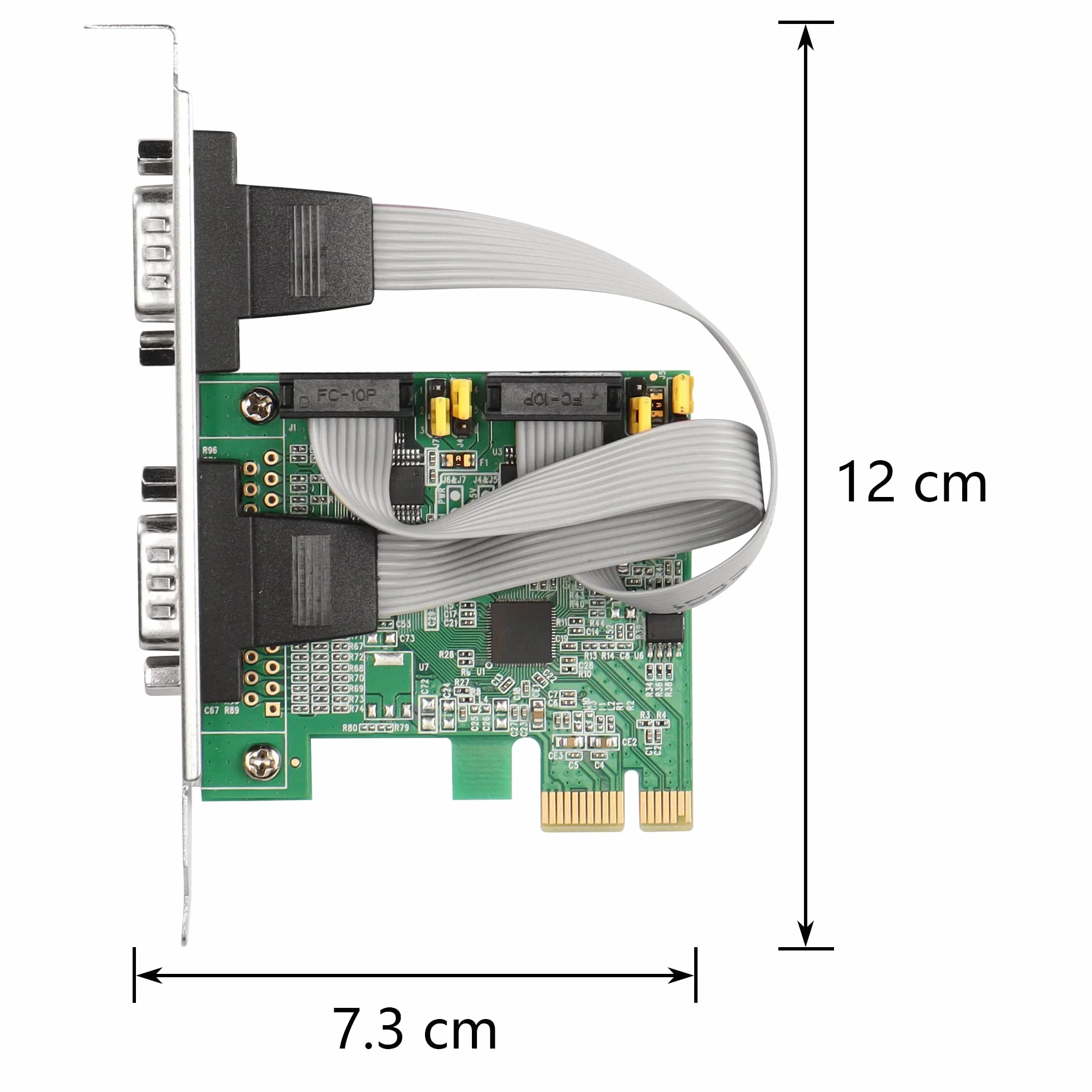 CERRXIAN Scheda adattatore seriale PCI Express RS232 a 2 porte, scheda di espansione DB9 Dual Channel PCIe X1 AX99100 per PC desktop