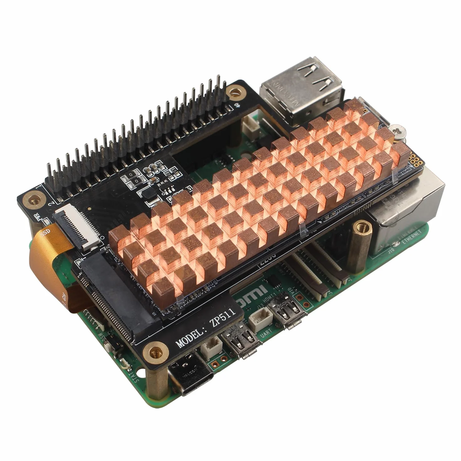 ZDE Dissipatore M.2 per 2280 M.2 SSD 70x20x6mm con Cuscinetto Termico in Silicone per PC Laptop Raspberry Pi NGFF PCIe NVMe SATA M.2 2280 SSD Raffreddamento