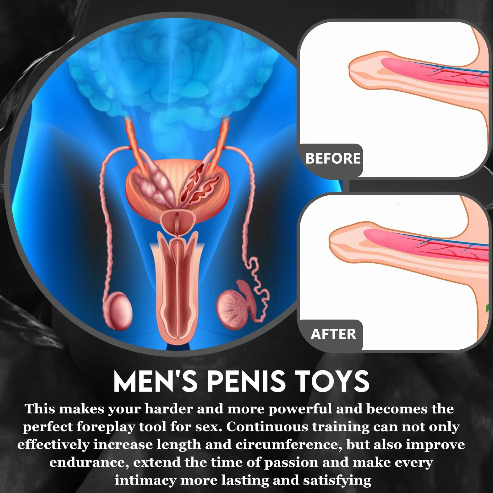 Pompa a Vuoto per Uomo con 6 Anelli di Costrizione e 2 Basi in Silicone Morbido - ABS - Include Gel Lubrificante