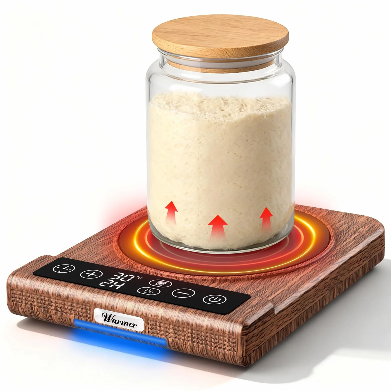 Scalda Tazza 2 modalità, Scalda Tazza da Scrivania, 21 °C-80 °C, Scaldatazza con Timer 1-12 ore/1-24 Ore, Spegnimento Automatico di 4 Ore, Scaldatazze per Ufficio, Casa, Fermentazione