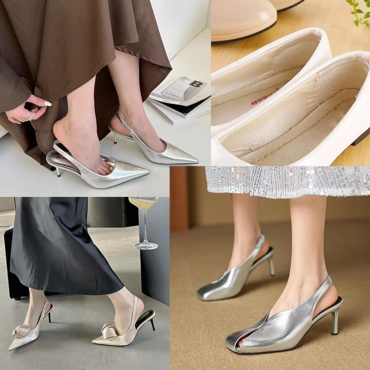 Cuscinetti antiscivolo in silicone trasparente per scarpe da donna, adesivi in gel ad alta aderenza, 24 pezzi