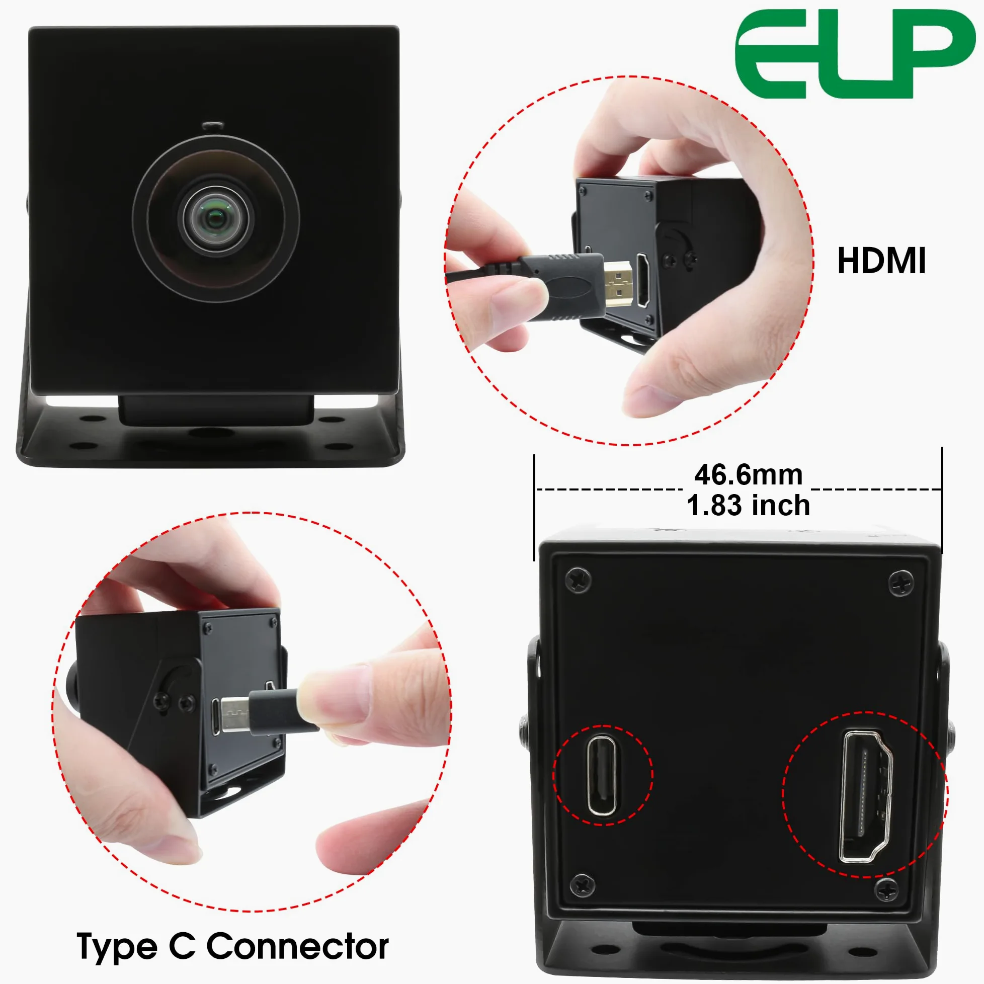 G Telecamera USB 4K Dual Output Webcam per computer, monitor, TV, grandangolo, PC, fotocamera, streaming senza distorsioni, fotocamera Lightburn H.264, telecamera di sicurezza USB (obiettivo a bassa